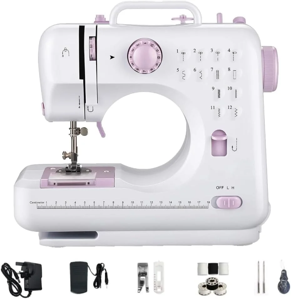 چرخ خیاطی کوچک قابل حمل، چرخ خیاطی کوچک با 12 مدل دوخت داخلی، دو نخ و دو سرعته، دستگاه تعمیر چند منظوره با پدال پا برای کودکان و بانوان (بنفش) چرخ خیاطی کوچک قابل حمل، چرخ خیاطی کوچک با 12 مدل دوخت داخلی، دو نخ و دو سرعته، دستگاه تعمیر چند منظوره با پدال پا برای کودکان و بانوان (بنفش)