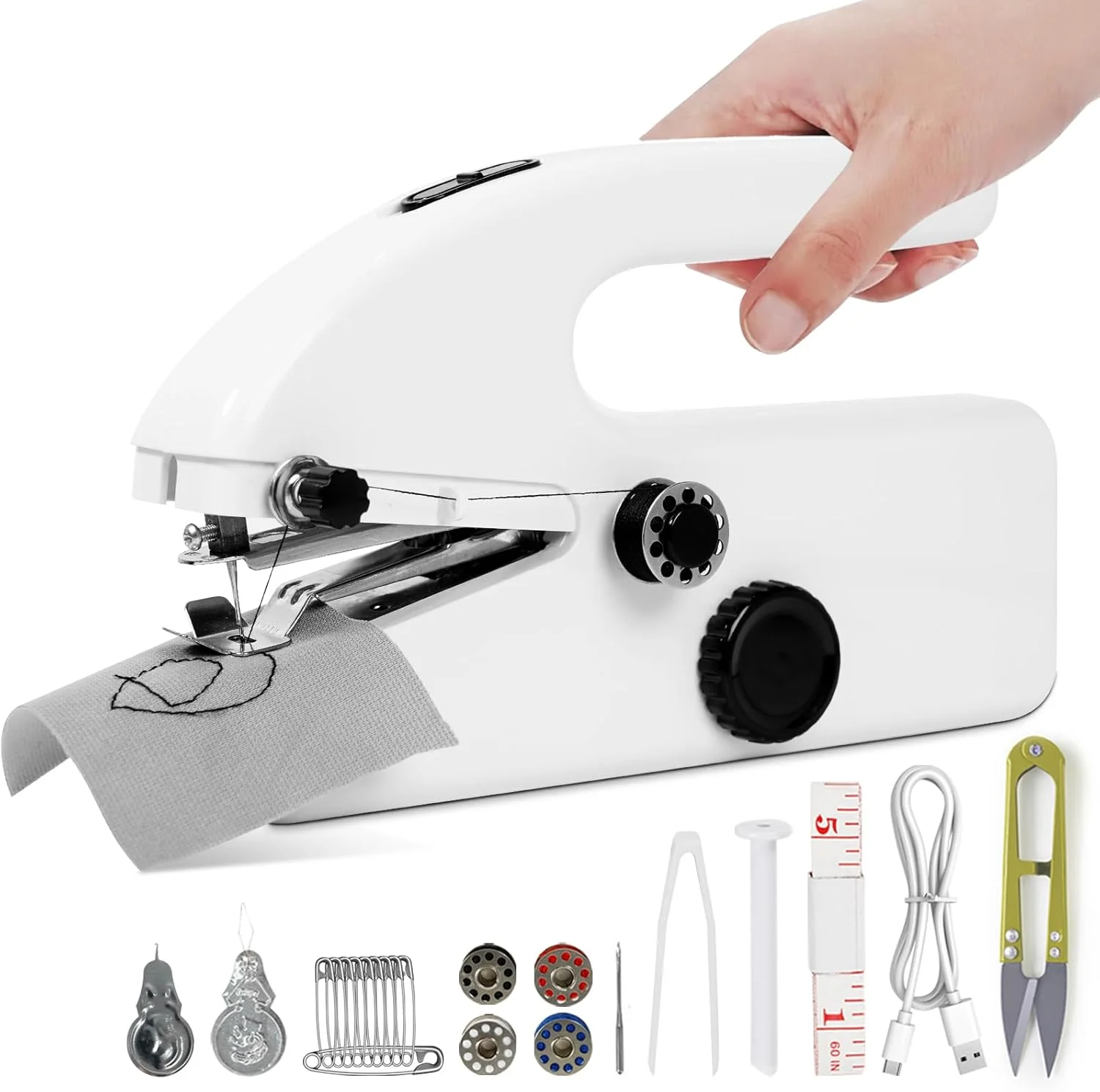 چرخ خیاطی دستی برقی کوچک - چرخ خیاطی برقی قابل حمل Robofun S1 به همراه لوازم جانبی خیاطی، 2 حالت، سبک و آسان برای مبتدیان - ایده آل برای لباس، پرده، DIY، مسافرت چرخ خیاطی دستی برقی کوچک - چرخ خیاطی برقی قابل حمل Robofun S1 به همراه لوازم جانبی خیاطی، 2 حالت، سبک و آسان برای مبتدیان - ایده آل برای لباس، پرده، DIY، مسافرت