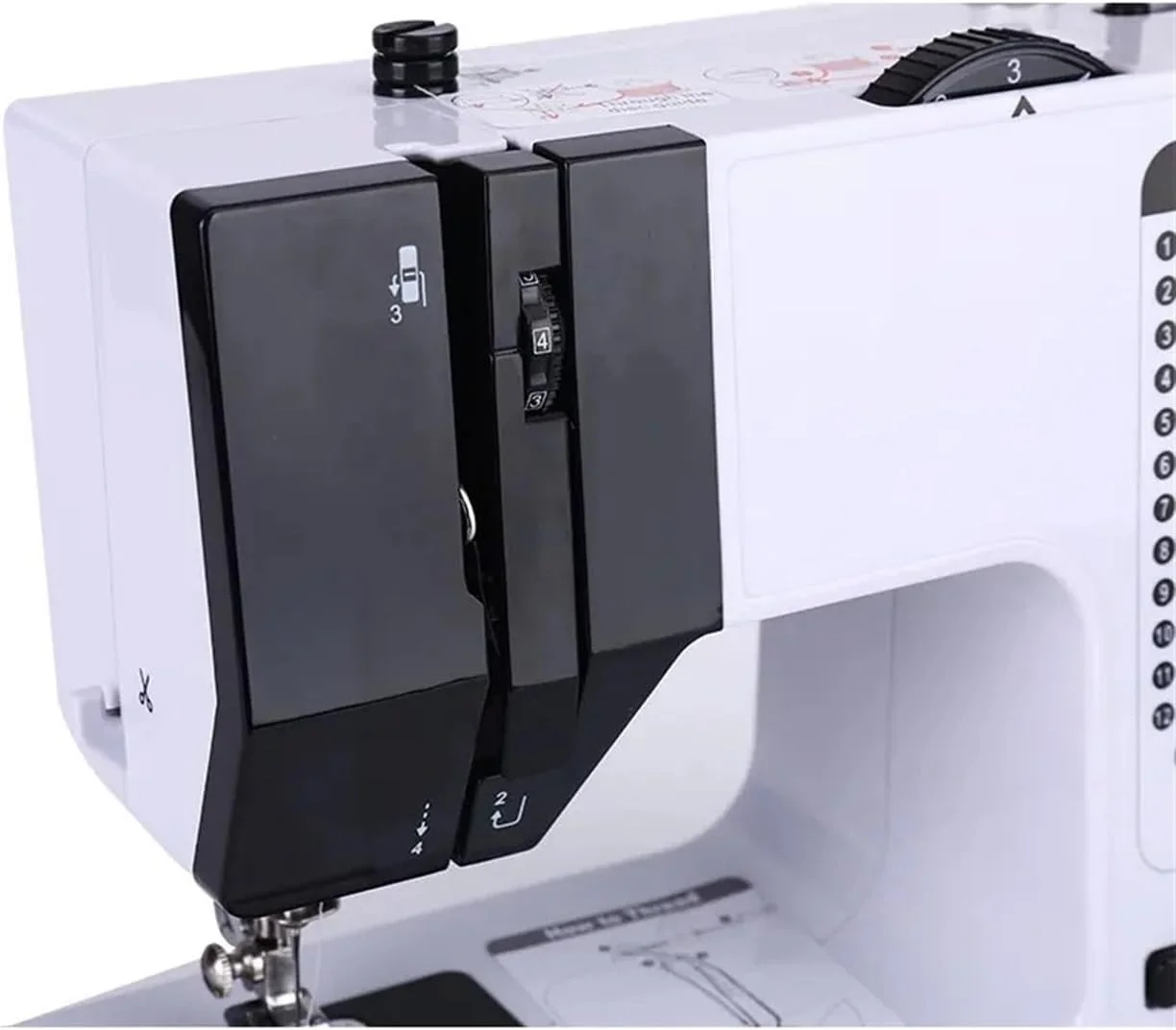 چرخ خیاطی، چرخ خیاطی قابل حمل کوچک و کاربردی با پایه فشاری قابل تعویض، 40 مدل دوخت، سردوز، با دکمه شروع برقی همراه پدال و میز چرخ خیاطی، چرخ خیاطی قابل حمل کوچک و کاربردی با پایه فشاری قابل تعویض، 40 مدل دوخت، سردوز، با دکمه شروع برقی همراه پدال و میز