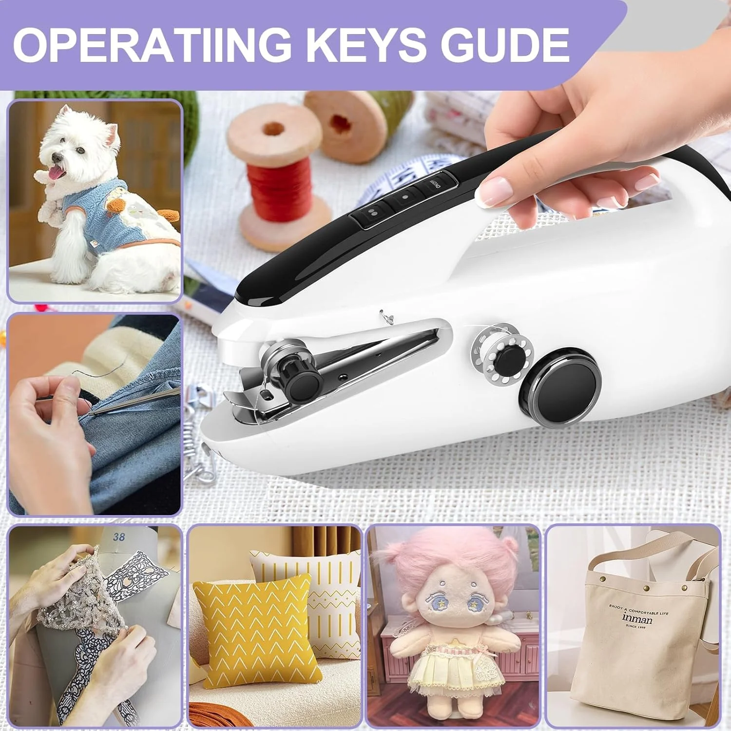 مینی چرخ خیاطی ارتقا یافته - چرخ خیاطی برقی دستی قابل حمل با حالت های دو سرعته و قدرت - دوخت سریع برای تعمیرات خانگی، مسافرتی و DIY مینی چرخ خیاطی ارتقا یافته - چرخ خیاطی برقی دستی قابل حمل با حالت های دو سرعته و قدرت - دوخت سریع برای تعمیرات خانگی، مسافرتی و DIY