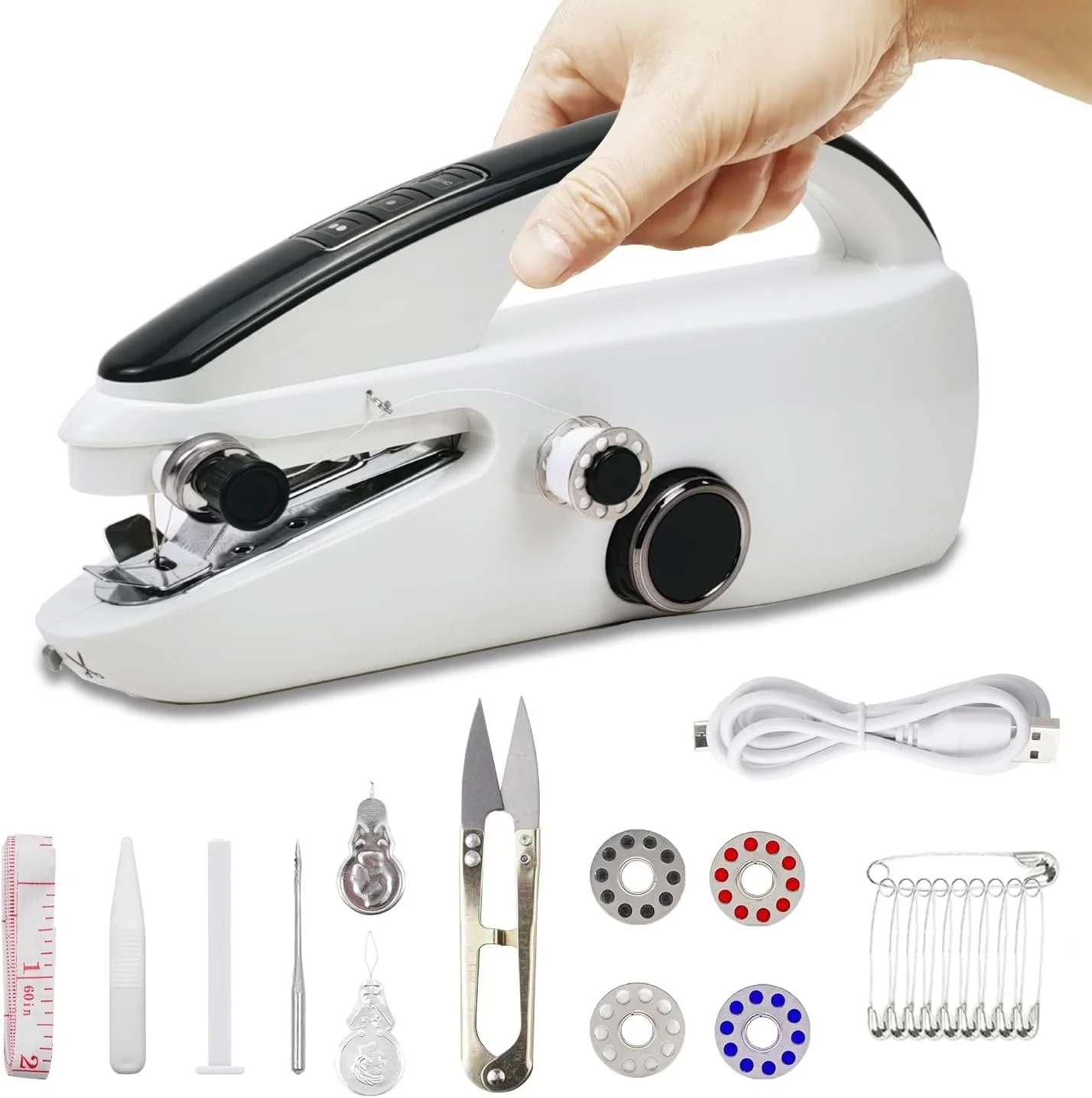 چرخ خیاطی دستی برای مبتدیان، چرخ خیاطی کوچک قابل حمل، مناسب برای لباس، دوخت سریع، مناسب برای استفاده بزرگسالان در خانه و مسافرت، دو سرعته چرخ خیاطی دستی برای مبتدیان، چرخ خیاطی کوچک قابل حمل، مناسب برای لباس، دوخت سریع، مناسب برای استفاده بزرگسالان در خانه و مسافرت، دو سرعته