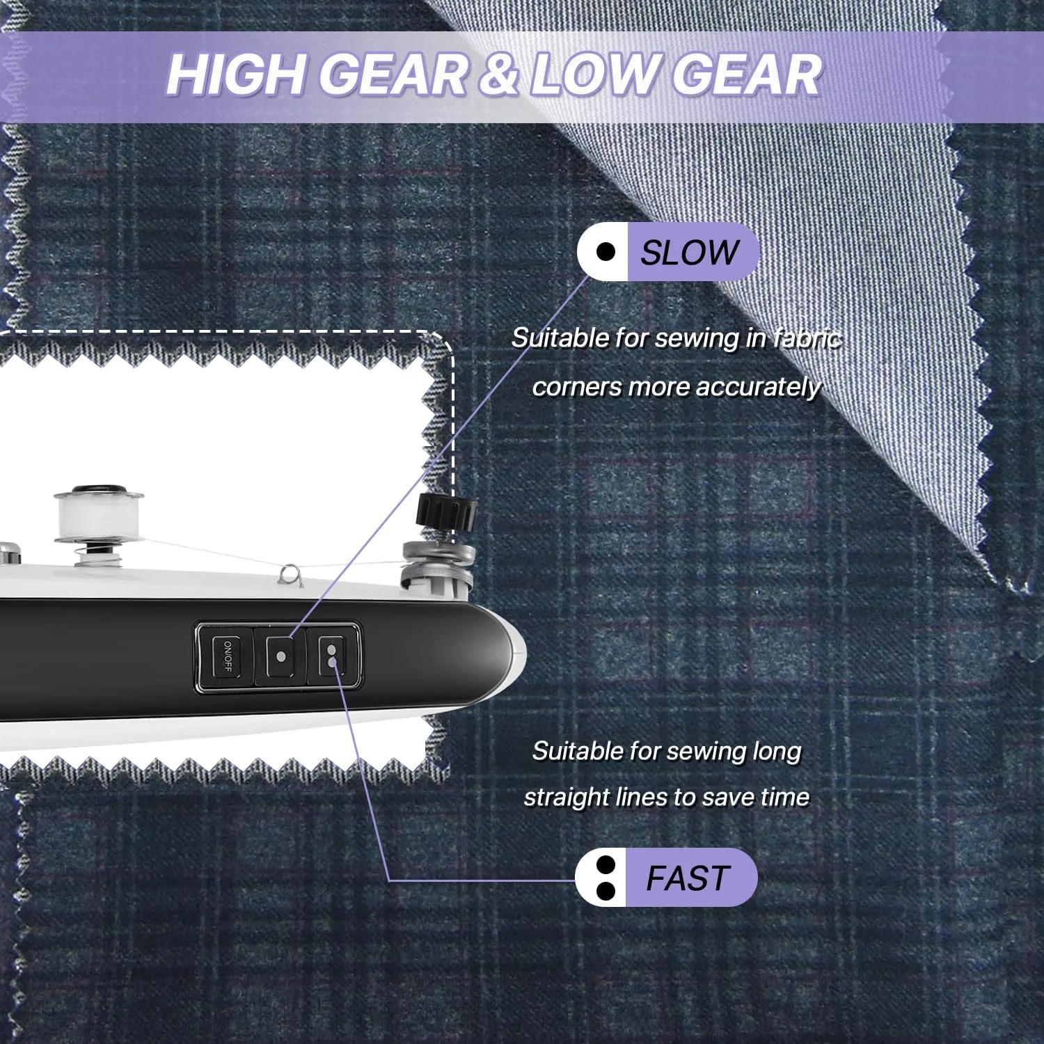 چرخ خیاطی دستی برای مبتدیان، چرخ خیاطی کوچک قابل حمل، مناسب برای لباس، دوخت سریع، مناسب برای استفاده بزرگسالان در خانه و مسافرت، دو سرعته