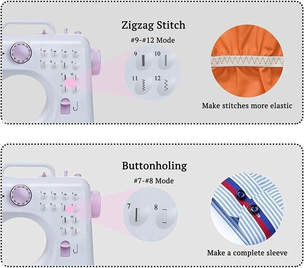 دستگاه خیاطی چند منظوره خانگی قابل حمل برای مبتدیان، دستگاه خیاطی کوچک قابل حمل، ابزار مینی DIY گلدوزی 12 سوزنه با 2 سرعت دستگاه خیاطی چند منظوره خانگی قابل حمل برای مبتدیان، دستگاه خیاطی کوچک قابل حمل، ابزار مینی DIY گلدوزی 12 سوزنه با 2 سرعت