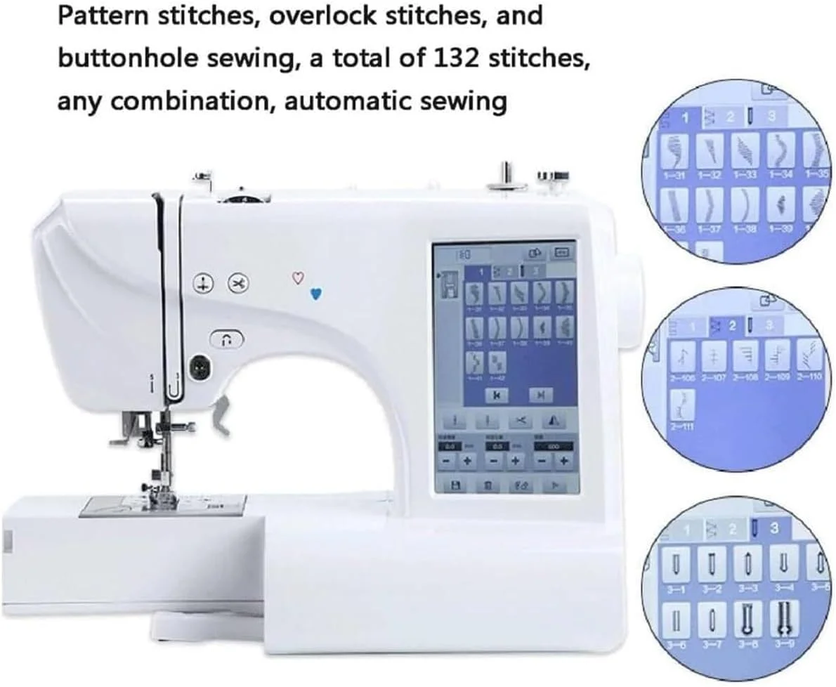 MNHFRTY چرخ خیاطی 158 طرح داخلی، 210 حرف داخلی و 30 حاشیه طرح، سرعت قابل تنظیم با کیت خیاطی، چرخ خیاطی برقی کوچک قابل حمل برای مبتدیان و کودکان MNHFRTY چرخ خیاطی 158 طرح داخلی، 210 حرف داخلی و 30 حاشیه طرح، سرعت قابل تنظیم با کیت خیاطی، چرخ خیاطی برقی کوچک قابل حمل برای مبتدیان و کودکان