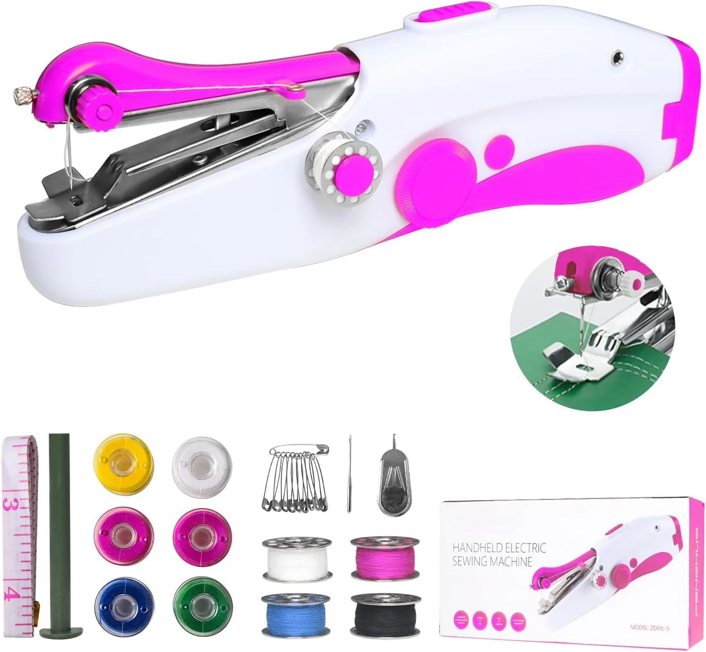 چرخ خیاطی دستی، چرخ خیاطی برقی کوچک قابل حمل، استفاده آسان برای خیاطی لباس، DIY، مسافرت خانوادگی چرخ خیاطی دستی، چرخ خیاطی برقی کوچک قابل حمل، استفاده آسان برای خیاطی لباس، DIY، مسافرت خانوادگی