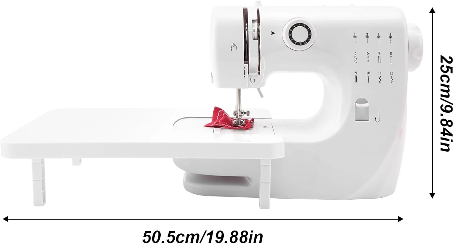 چرخ خیاطی پدالی چند منظوره برقی برای مبتدیان، چرخ خیاطی قابل حمل 12 بخیه با لوازم خیاطی