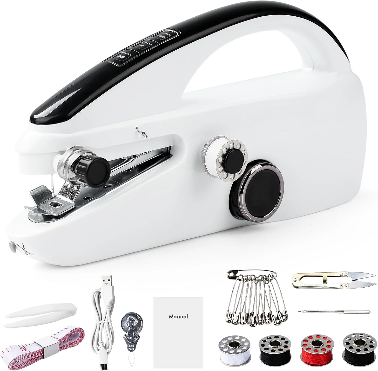 چرخ خیاطی دستی کوچک Outbit، چرخ خیاطی برقی قابل حمل با لوازم جانبی خیاطی، مناسب برای مبتدیان و کودکان