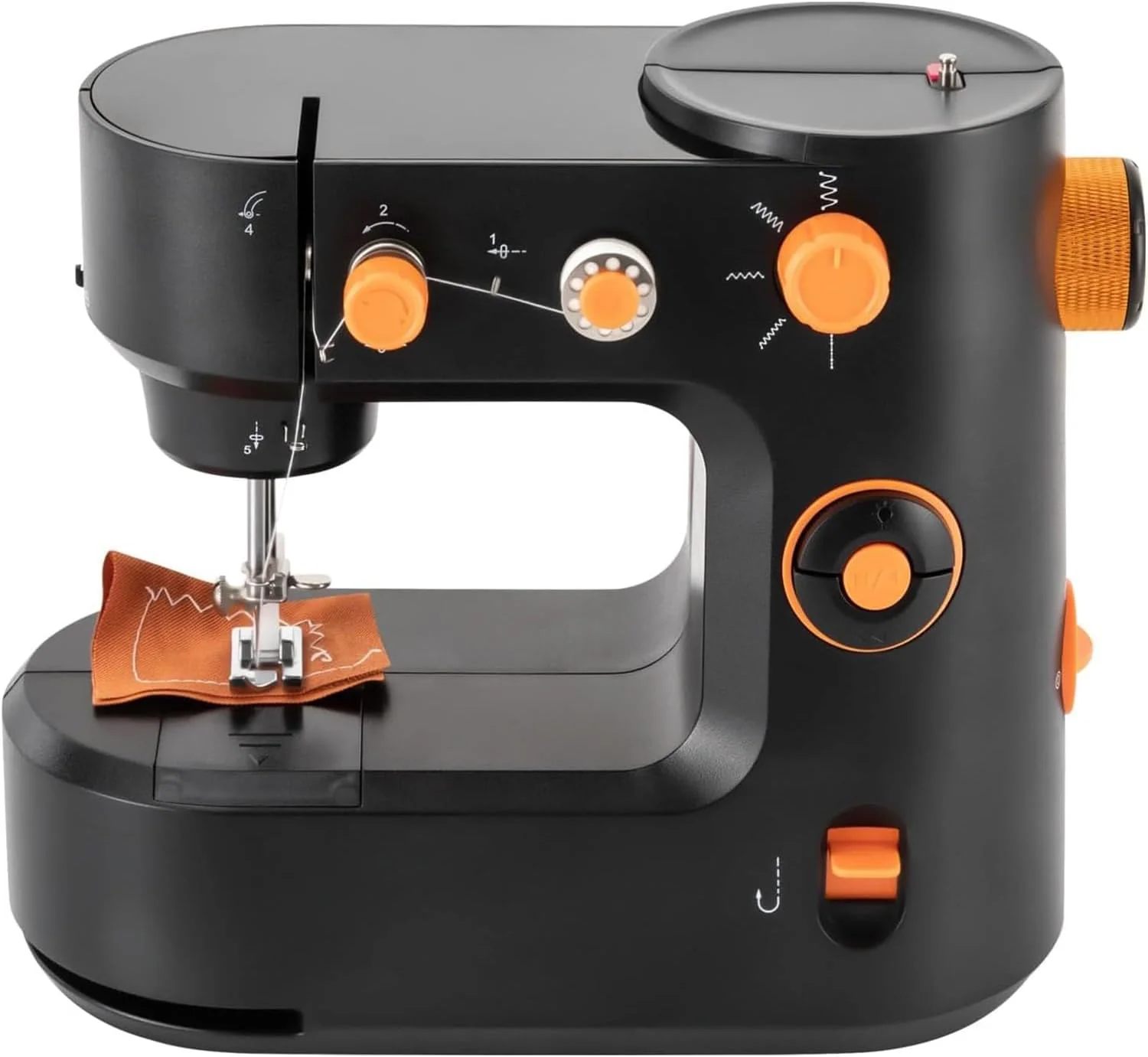 چرخ خیاطی برقی قابل حمل، چرخ خیاطی کوچک خانگی با 5 مدل دوخت، دارای چراغ، کنترل سرعت دستی و پدال پایی، سیم پیچی اتوماتیک، برای مصارف خانگی، کاردستی و مسافرت