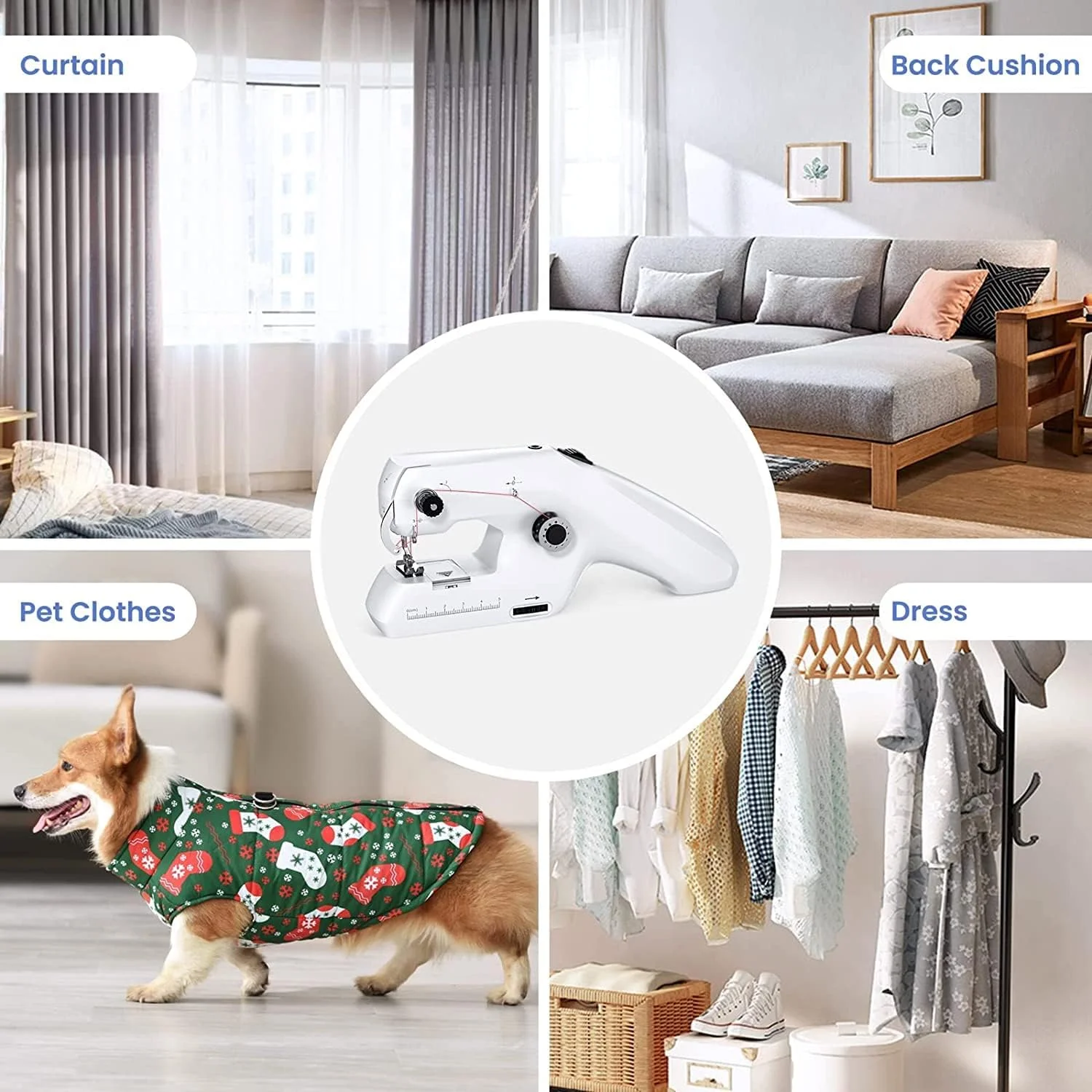 چرخ خیاطی برقی کوچک قابل حمل، دو نخ، مناسب برای پرده و پارچه، مناسب برای مبتدیان، چرخ خیاطی دستی با دو نخ چرخ خیاطی برقی کوچک قابل حمل، دو نخ، مناسب برای پرده و پارچه، مناسب برای مبتدیان، چرخ خیاطی دستی با دو نخ