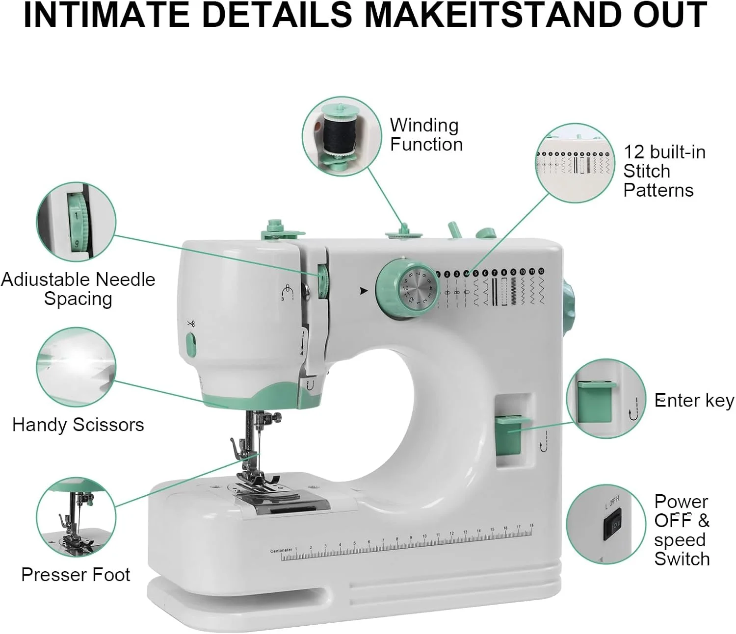 چرخ خیاطی قابل حمل STANEW، چرخ خیاطی برقی کوچک برای مبتدیان، چرخ خیاطی دو سوزنه 2 سرعته 2 نخ، 12 مدل دوخت داخلی، همراه با کیت خیاطی با پدال پا و پارچه طرح گل چرخ خیاطی قابل حمل STANEW، چرخ خیاطی برقی کوچک برای مبتدیان، چرخ خیاطی دو سوزنه 2 سرعته 2 نخ، 12 مدل دوخت داخلی، همراه با کیت خیاطی با پدال پا و پارچه طرح گل