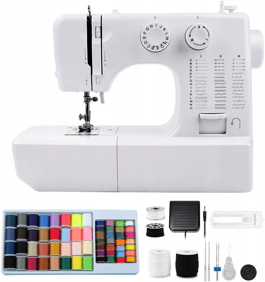 چرخ خیاطی قابل حمل برای مبتدیان با 45 طرح دوخت، دو سرعته، دوخت معکوس، پدال پایی و کیت خیاطی، چرخ خیاطی کوچک و آسان برای استفاده چرخ خیاطی قابل حمل برای مبتدیان با 45 طرح دوخت، دو سرعته، دوخت معکوس، پدال پایی و کیت خیاطی، چرخ خیاطی کوچک و آسان برای استفاده