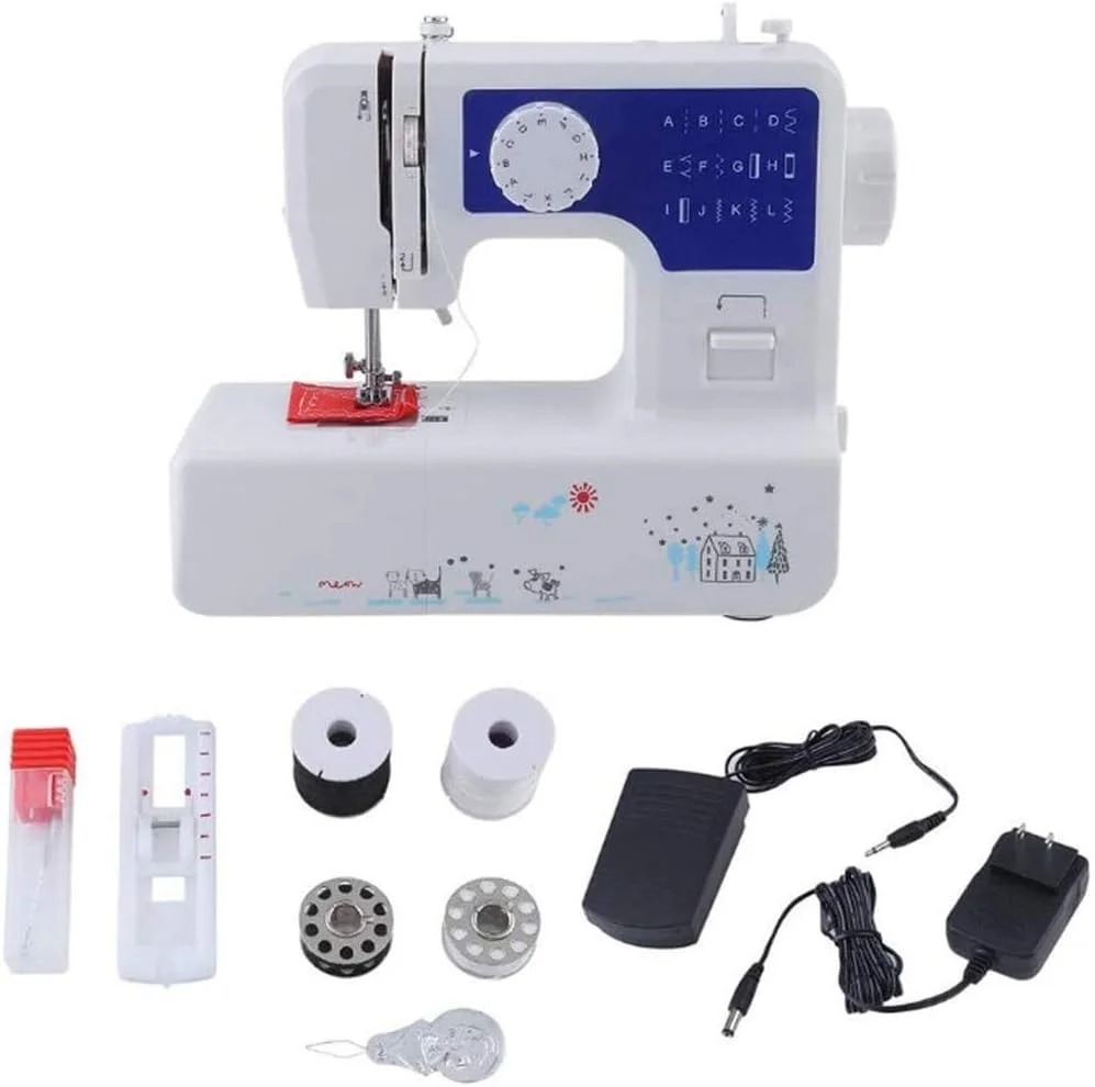 چرخ خیاطی قابل حمل، چرخ سردوز برقی خانگی با 12 مدل دوخت داخلی، عالی برای پروژه های خیاطی DIY، آبی چرخ خیاطی قابل حمل، چرخ سردوز برقی خانگی با 12 مدل دوخت داخلی، عالی برای پروژه های خیاطی DIY، آبی