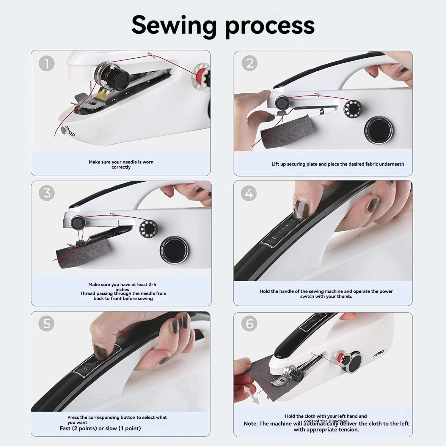 چرخ خیاطی قابل حمل چند منظوره دستی برقی با تنظیم دو سرعته برای مصارف خانگی چرخ خیاطی قابل حمل چند منظوره دستی برقی با تنظیم دو سرعته برای مصارف خانگی