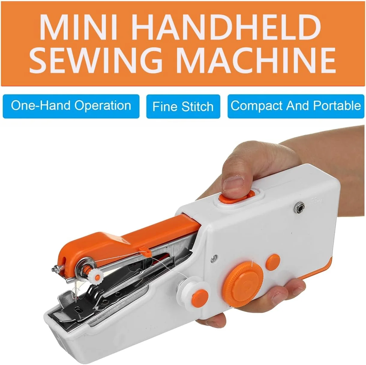 چرخ خیاطی قابل حمل، چرخ خیاطی کوچک برای بزرگسالان، خیاطی سریع با کیت خیاطی مناسب برای خانه، مسافرت، و کارهای DIY (نارنجی) چرخ خیاطی قابل حمل، چرخ خیاطی کوچک برای بزرگسالان، خیاطی سریع با کیت خیاطی مناسب برای خانه، مسافرت، و کارهای DIY (نارنجی)