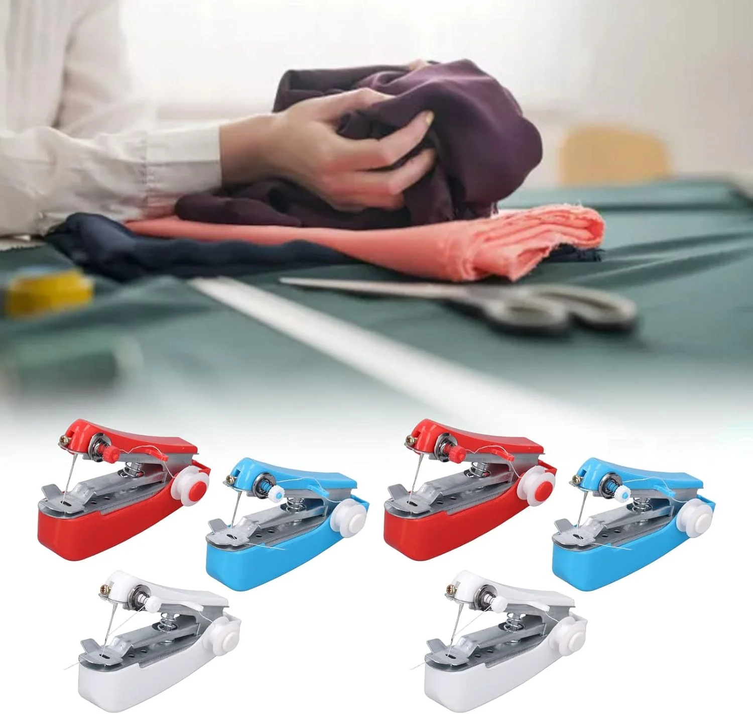 منگنه بخیه قابل حمل، چرخ خیاطی دستی با کاربری آسان، ضد زنگ و چند منظوره برای منزل منگنه بخیه قابل حمل، چرخ خیاطی دستی با کاربری آسان، ضد زنگ و چند منظوره برای منزل