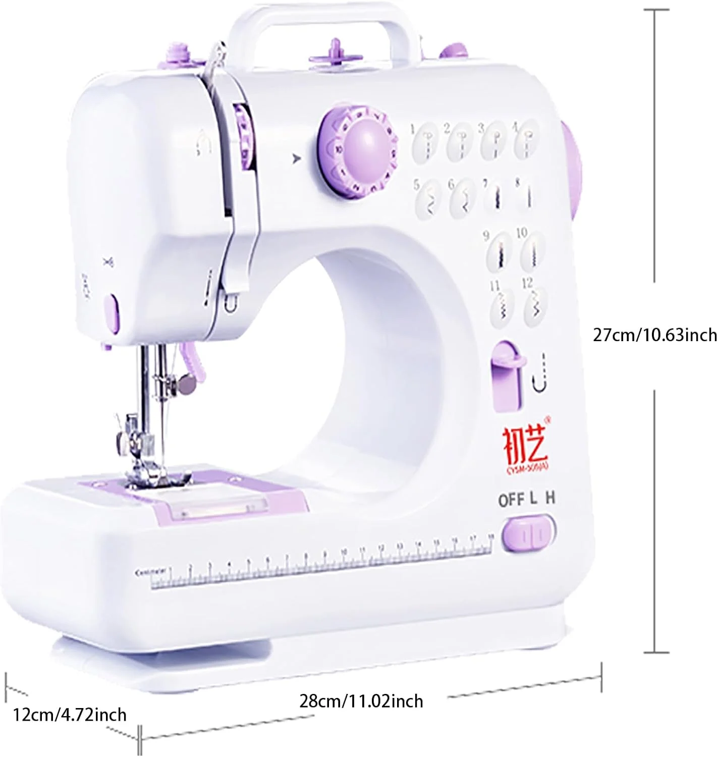 چرخ خیاطی قابل حمل QIeDny، چرخ خیاطی مبتدی، تنظیم سرعت + 1 دکمه دوخت معکوس، 12 نوع کوک، لبه های قفل شونده، سیم پیچی و درز بشکه ای، A چرخ خیاطی قابل حمل QIeDny، چرخ خیاطی مبتدی، تنظیم سرعت + 1 دکمه دوخت معکوس، 12 نوع کوک، لبه های قفل شونده، سیم پیچی و درز بشکه ای، A