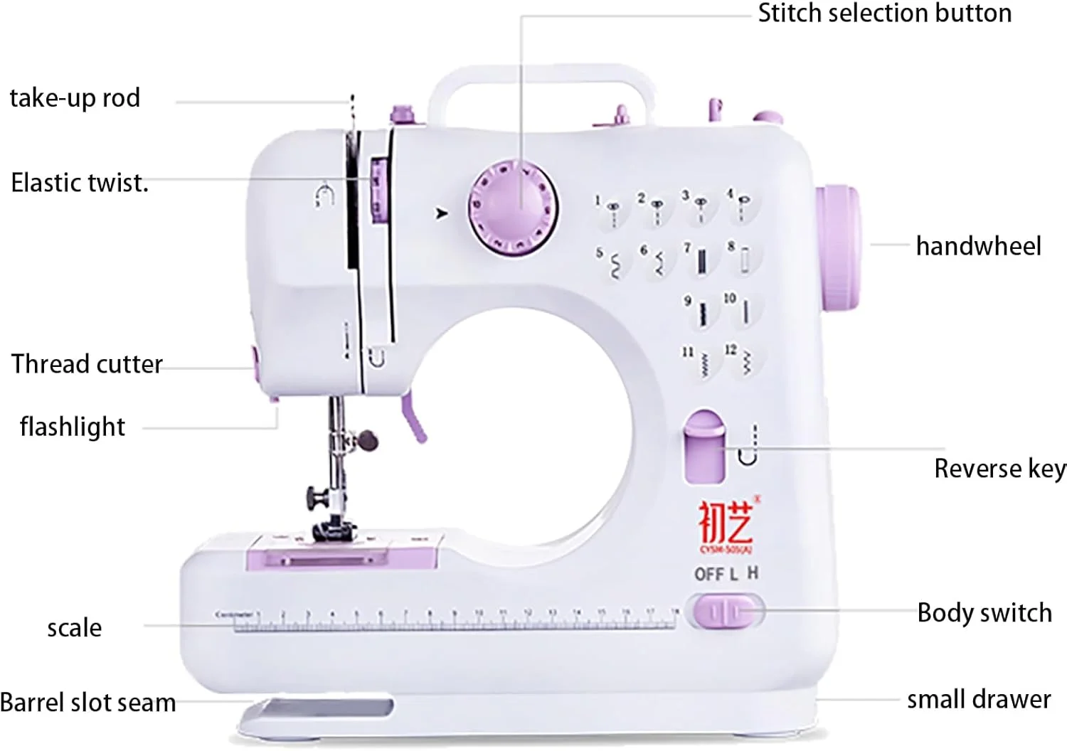 چرخ خیاطی قابل حمل QIeDny، چرخ خیاطی مبتدی، تنظیم سرعت + 1 دکمه دوخت معکوس، 12 نوع کوک، لبه های قفل شونده، سیم پیچی و درز بشکه ای، A چرخ خیاطی قابل حمل QIeDny، چرخ خیاطی مبتدی، تنظیم سرعت + 1 دکمه دوخت معکوس، 12 نوع کوک، لبه های قفل شونده، سیم پیچی و درز بشکه ای، A