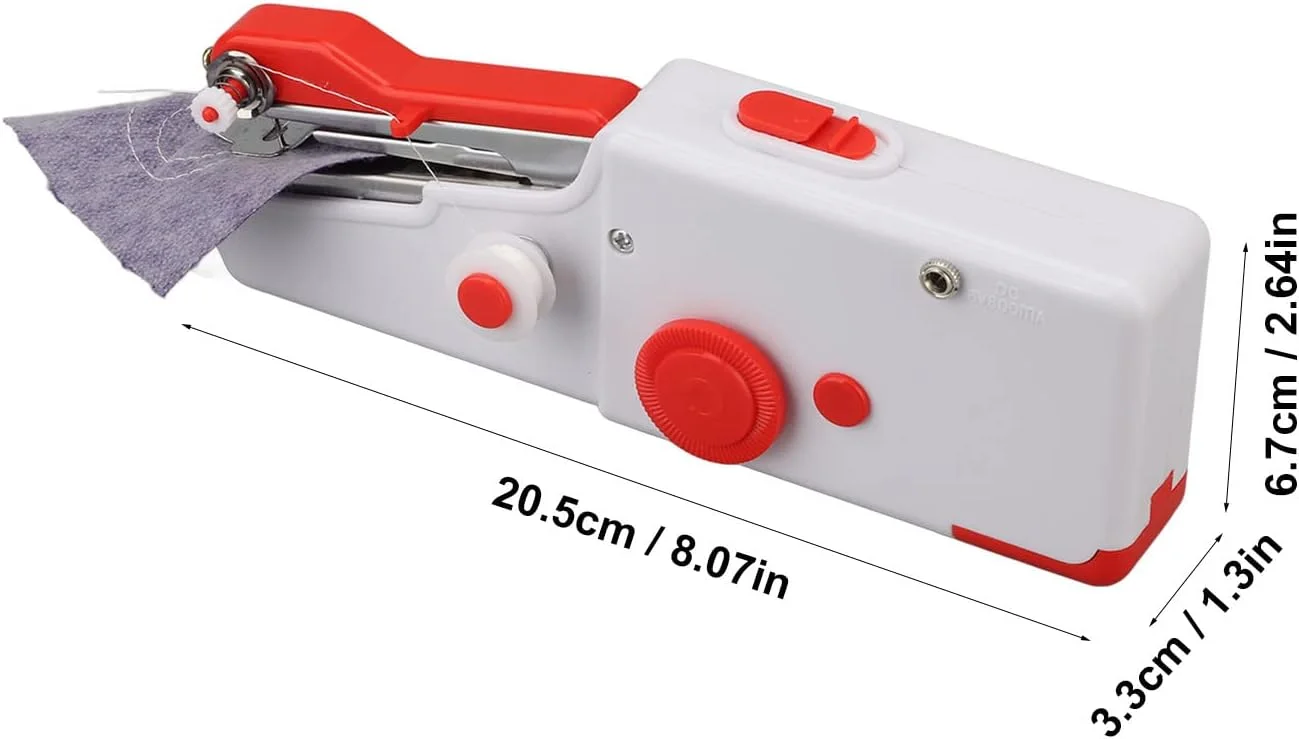 چرخ خیاطی دستی قابل حمل مینی برای مبتدیان، مناسب منزل، کارهای هنری و مسافرت (قرمز)