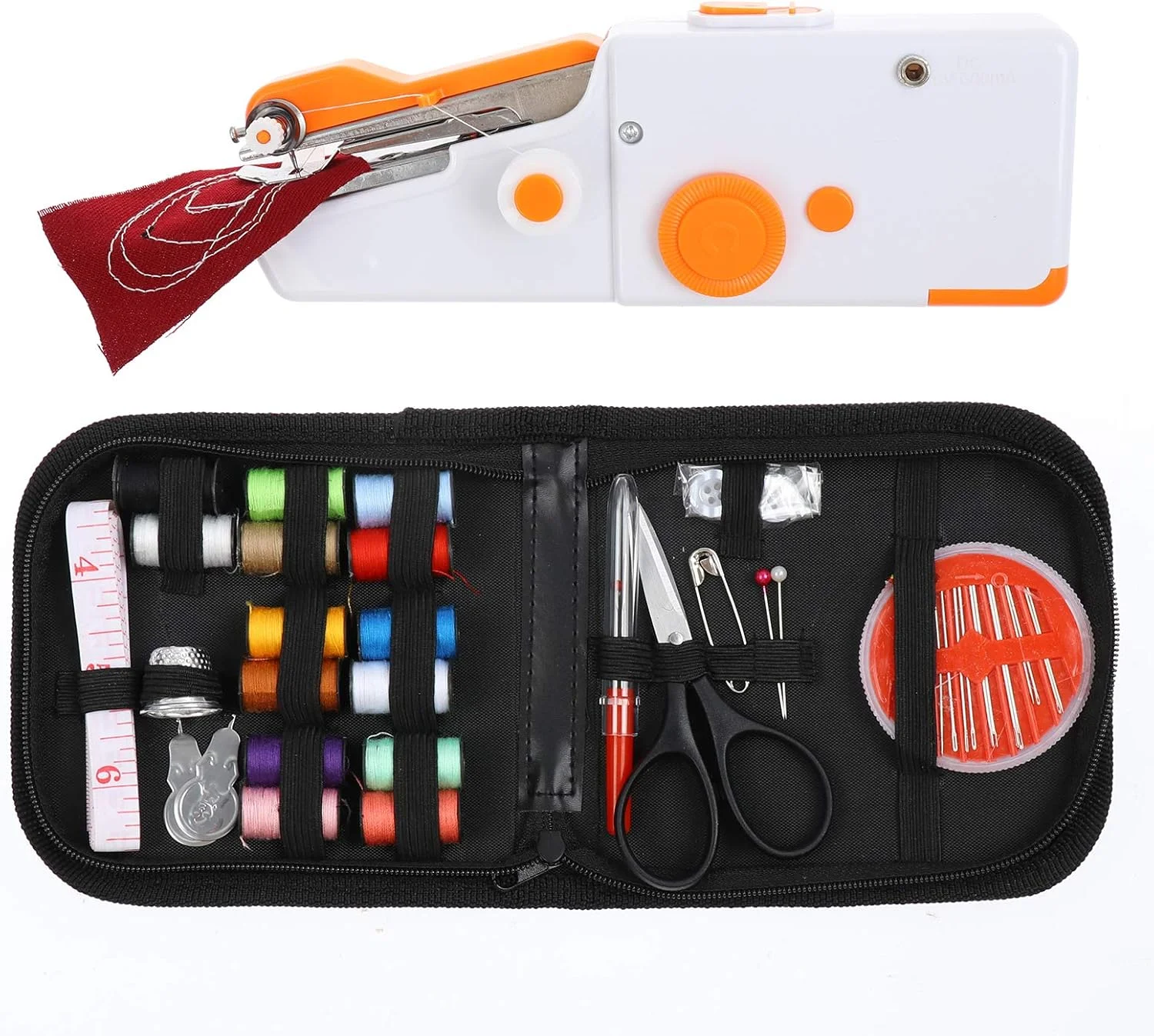 چرخ خیاطی دستی کوچک سون‌مای، چرخ خیاطی برقی کوچک قابل حمل، دستگاه تعمیرات DIY، ابزار دستی خیاطی خانگی با 12 مدل دوخت داخلی، 2 سرعت و پدال پا برای مبتدیان