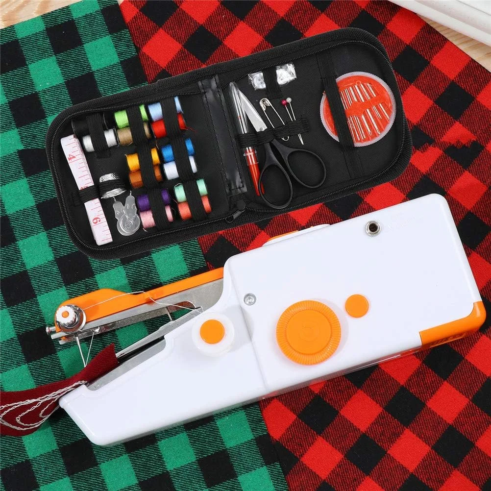 چرخ خیاطی دستی کوچک سون‌مای، چرخ خیاطی برقی کوچک قابل حمل، دستگاه تعمیرات DIY، ابزار دستی خیاطی خانگی با 12 مدل دوخت داخلی، 2 سرعت و پدال پا برای مبتدیان