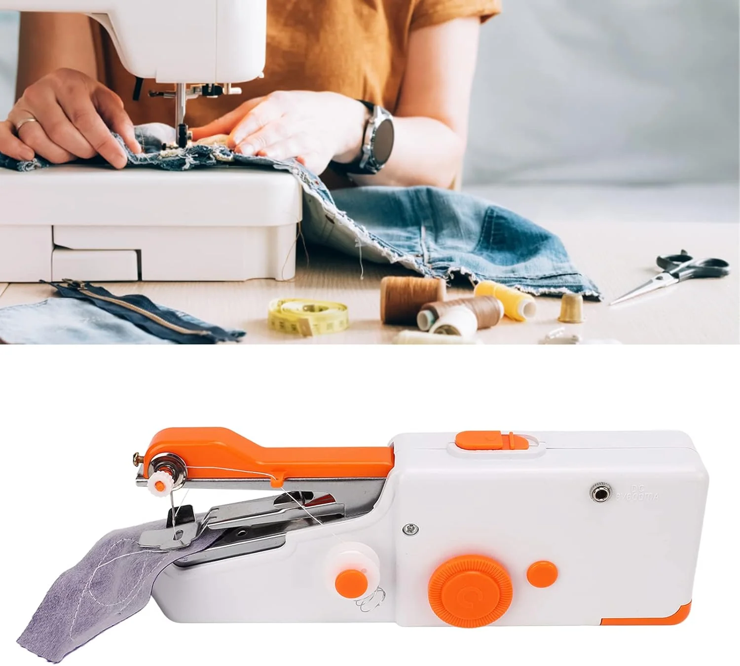 چرخ خیاطی قابل حمل مینی بی سیم، ابزار خیاطی دستی، چرخ خیاطی کوچک برای مبتدیان، مصارف خانگی، کاردستی و مسافرت