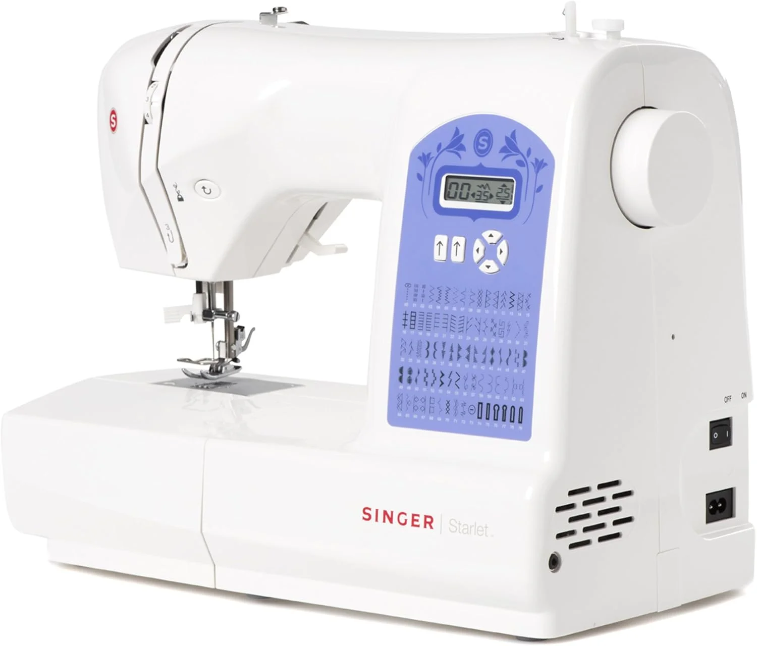 چرخ خیاطی سینگر استارلت 6680، سفید با پنل بنفش
