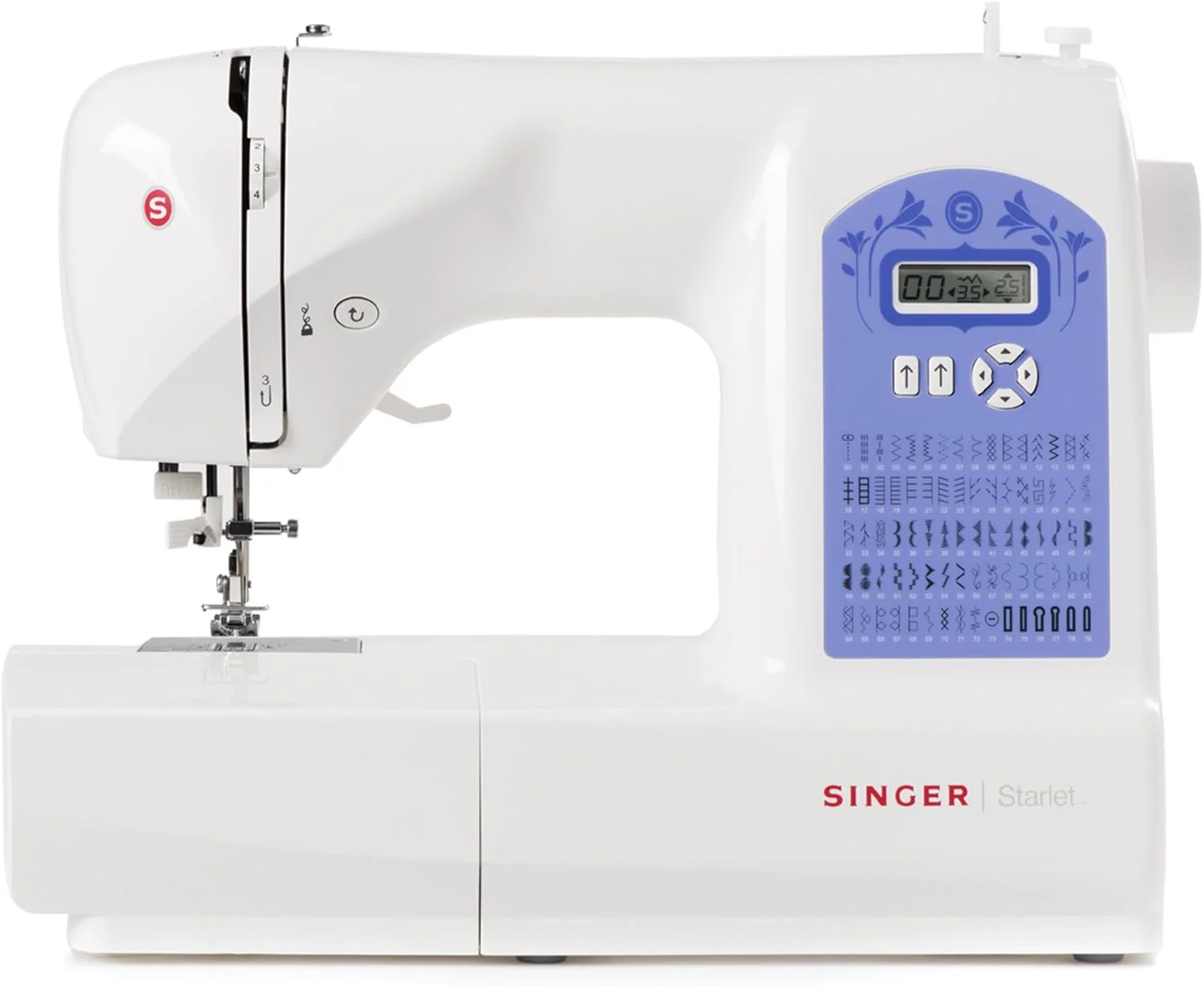 چرخ خیاطی سینگر استارلت 6680، سفید با پنل بنفش چرخ خیاطی سینگر استارلت 6680، سفید با پنل بنفش