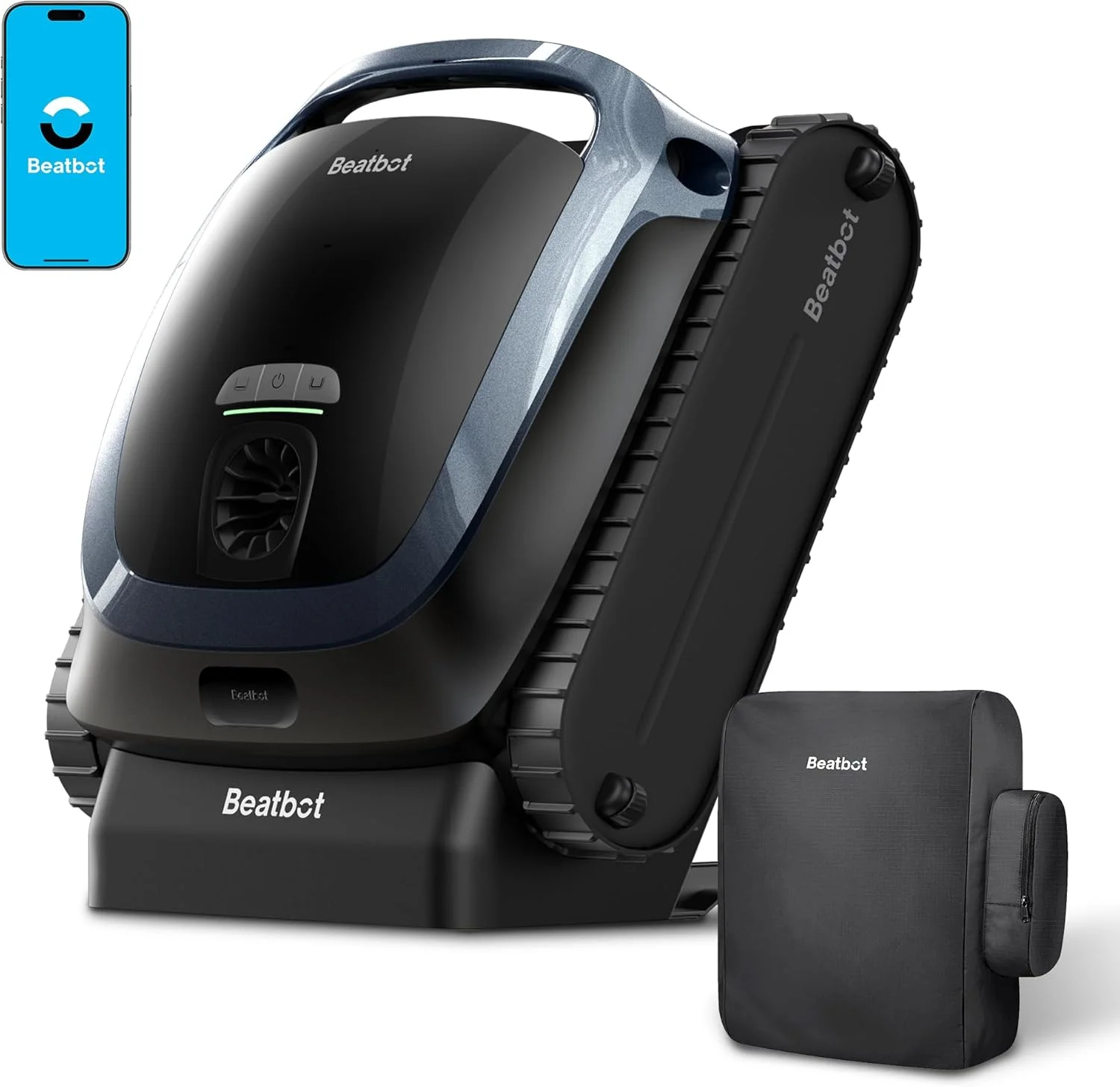 ربات تمیز کننده استخر بی سیم Beatbot AquaSense 2 با پوشش محافظ، پارک هوشمند سطحی، تمیز کردن دو طرفه خط آب، تمیز کننده کف، دیوار و خط آب، مناسب برای استخرهای داخل زمینی تا 300 متر مربع