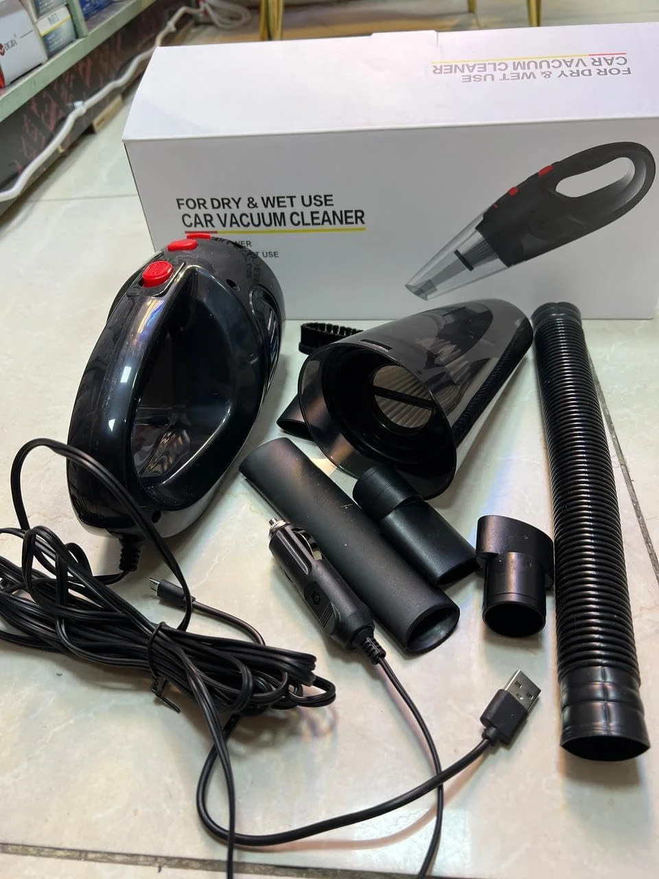 جاروبرقی دستی خودرو 12 ولت 120 وات با قدرت بالا - جاروبرقی خودرو تر و خشک با فیلتر HEPA، سیم 4.5 متری، چراغ LED و 3 سری - ایده آل برای تمیز کردن خودرو، خانه و محل کار (مشکی) جاروبرقی دستی خودرو 12 ولت 120 وات با قدرت بالا - جاروبرقی خودرو تر و خشک با فیلتر HEPA، سیم 4.5 متری، چراغ LED و 3 سری - ایده آل برای تمیز کردن خودرو، خانه و محل کار (مشکی)