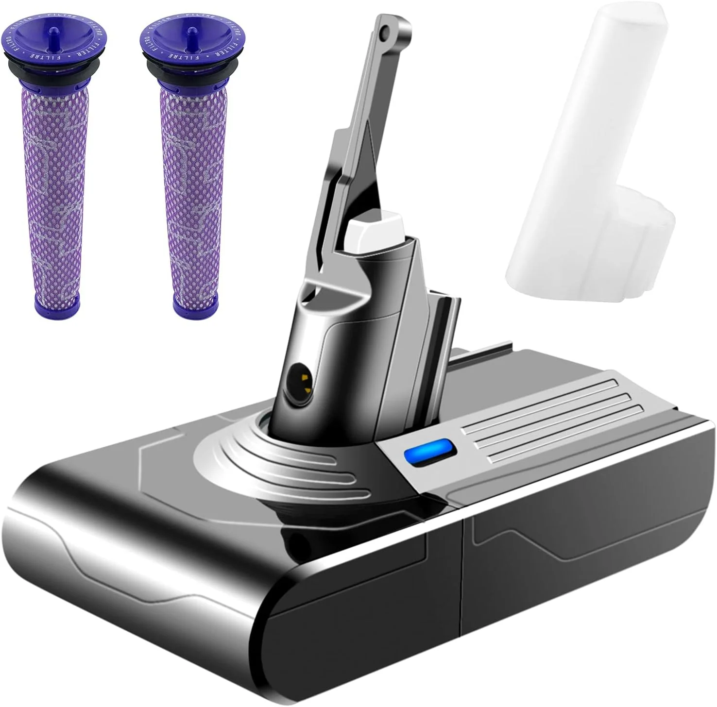 باتری جایگزین 21.6 ولت 4500 میلی آمپر ساعتی ADVTRONICS سازگار با جاروبرقی های دستی و شارژی Dyson V8 Absolute V8 Animal V8 Fluffy SV10 به همراه 2 پیش فیلتر باتری جایگزین 21.6 ولت 4500 میلی آمپر ساعتی ADVTRONICS سازگار با جاروبرقی های دستی و شارژی Dyson V8 Absolute V8 Animal V8 Fluffy SV10 به همراه 2 پیش فیلتر