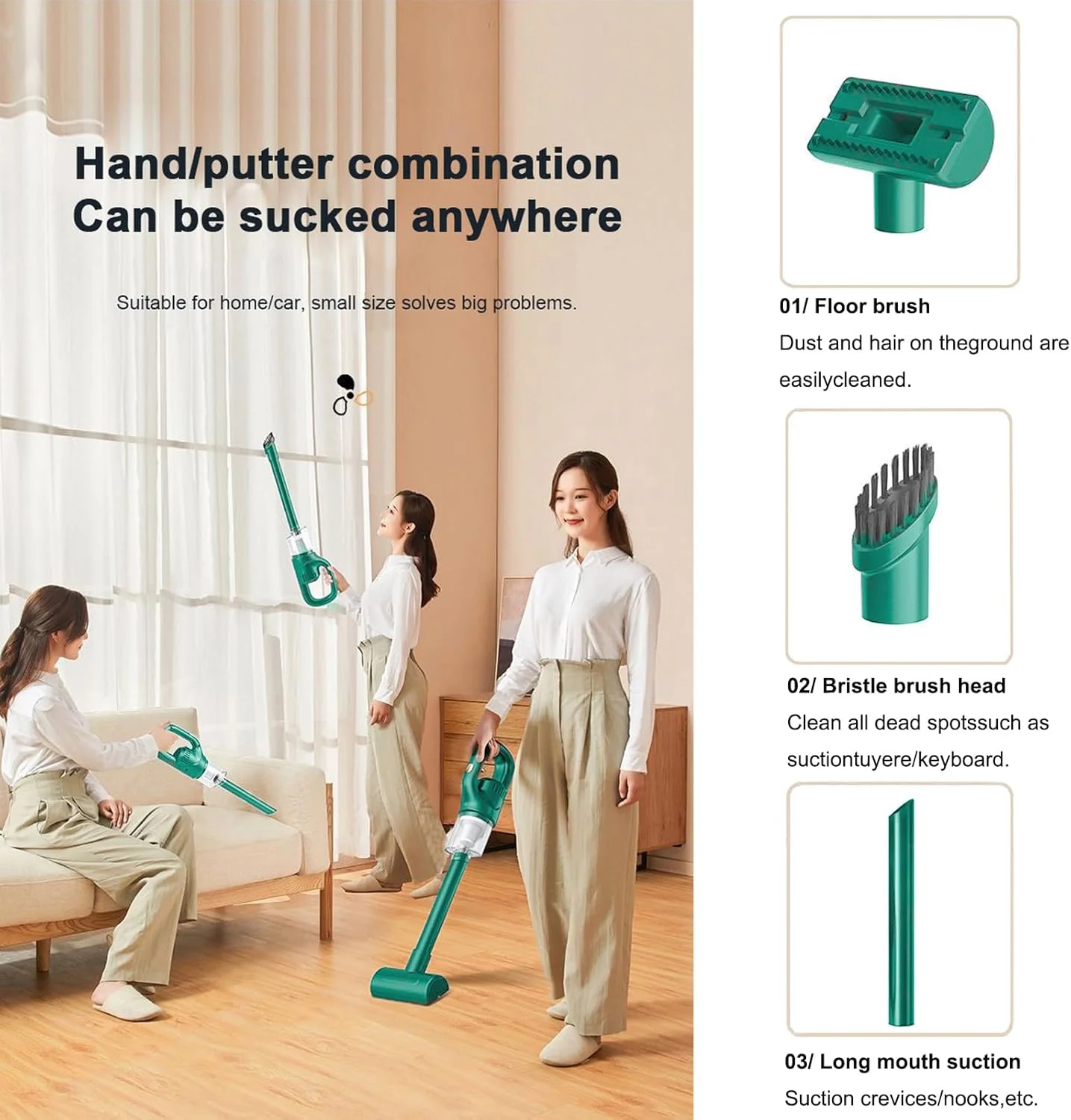 جاروبرقی شارژی خودرو، جاروبرقی دستی کوچک و سبک 2 در 1 برای موی حیوانات خانگی، کف چوبی، خاک گربه، فرش و تمیز کردن منزل