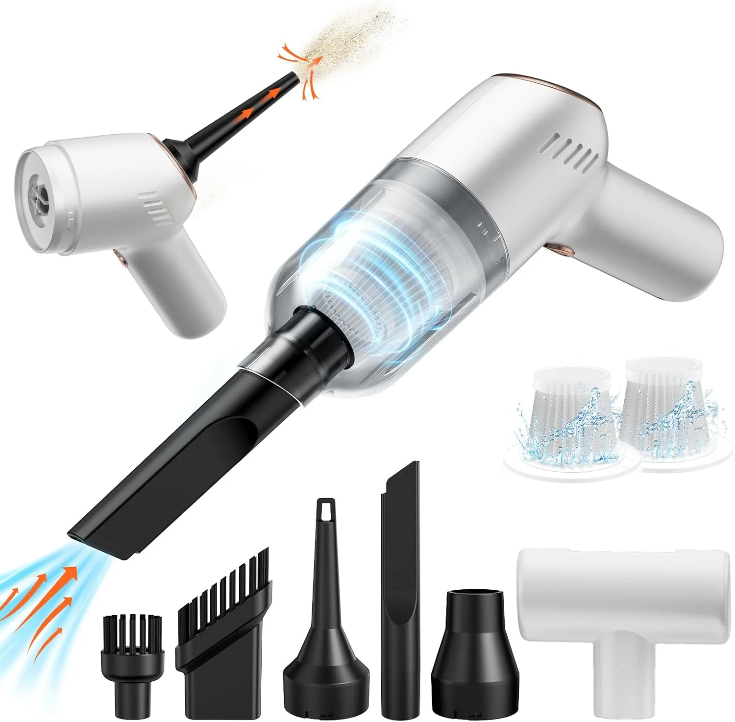 جاروبرقی دستی 3 در 1 APPS2Car، جاروبرقی خودرو با قدرت مکش 9000PA، شارژ Type C، دارای 2 فیلتر، جاروبرقی قابل حمل برای خودرو، آشپزخانه، منزل و موی حیوانات خانگی جاروبرقی دستی 3 در 1 APPS2Car، جاروبرقی خودرو با قدرت مکش 9000PA، شارژ Type C، دارای 2 فیلتر، جاروبرقی قابل حمل برای خودرو، آشپزخانه، منزل و موی حیوانات خانگی