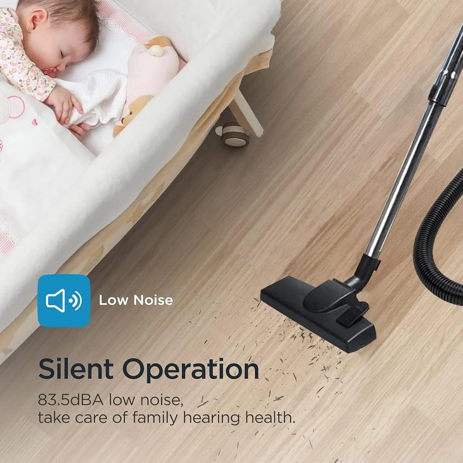 جاروبرقی دستی، ظرفیت بزرگ 3.5 لیتری قابل شستشو، جاروبرقی ضد باکتری و ضد کنه، عملکرد بی صدا، مناسب برای موی حیوانات خانگی، فرش، کاشی، کف، تمیز کردن آسان و کارآمد