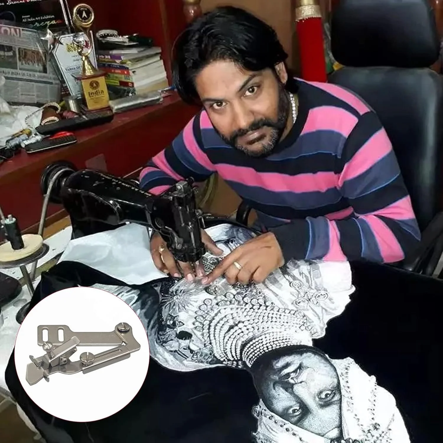 قیطان دوزی KASTWAVE، پایه لب تو قابل تنظیم، پایه چرخ خیاطی، پوشه درزگیر تخت فولادی، مناسب برای چرخ خیاطی های معمولی قیطان دوزی KASTWAVE، پایه لب تو قابل تنظیم، پایه چرخ خیاطی، پوشه درزگیر تخت فولادی، مناسب برای چرخ خیاطی های معمولی