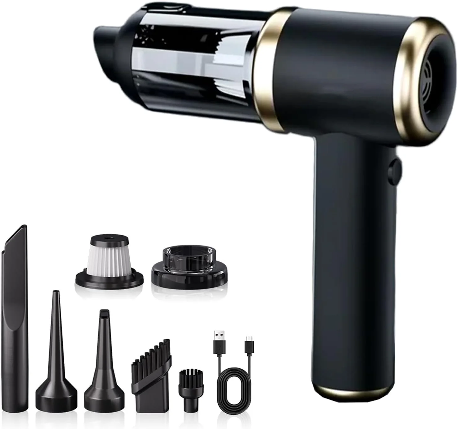 جاروبرقی دستی 4 در 1 خودرو BIGTHREE، مکش قدرتمند 12000Pa، شارژی با باتری 4000mAh و فیلتر فلزی، قابل حمل برای خودرو، خانه، موی حیوانات خانگی (مدل 2025)