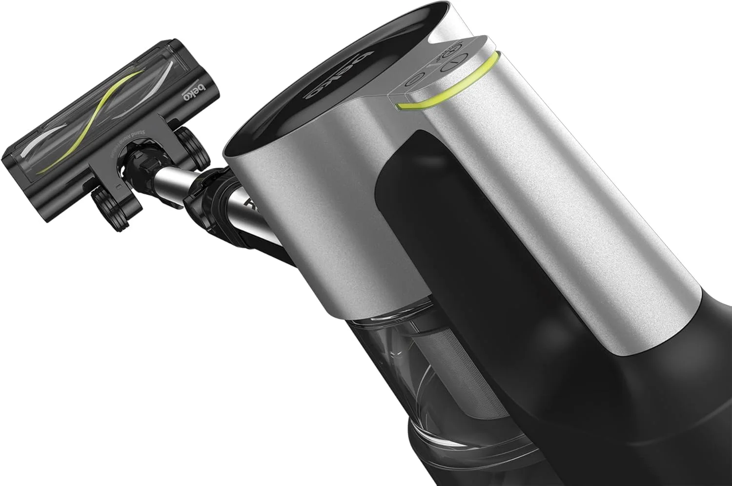 جاروبرقی عصایی بدون سیم بکو مدل VRT 94929 VI، 450 وات، فیلتر هپا 10، برس توربو موتوری، لوله خرطومی انعطاف پذیر، پایه شارژ و نگهداری. چراغ ال ای دی - گرافیت