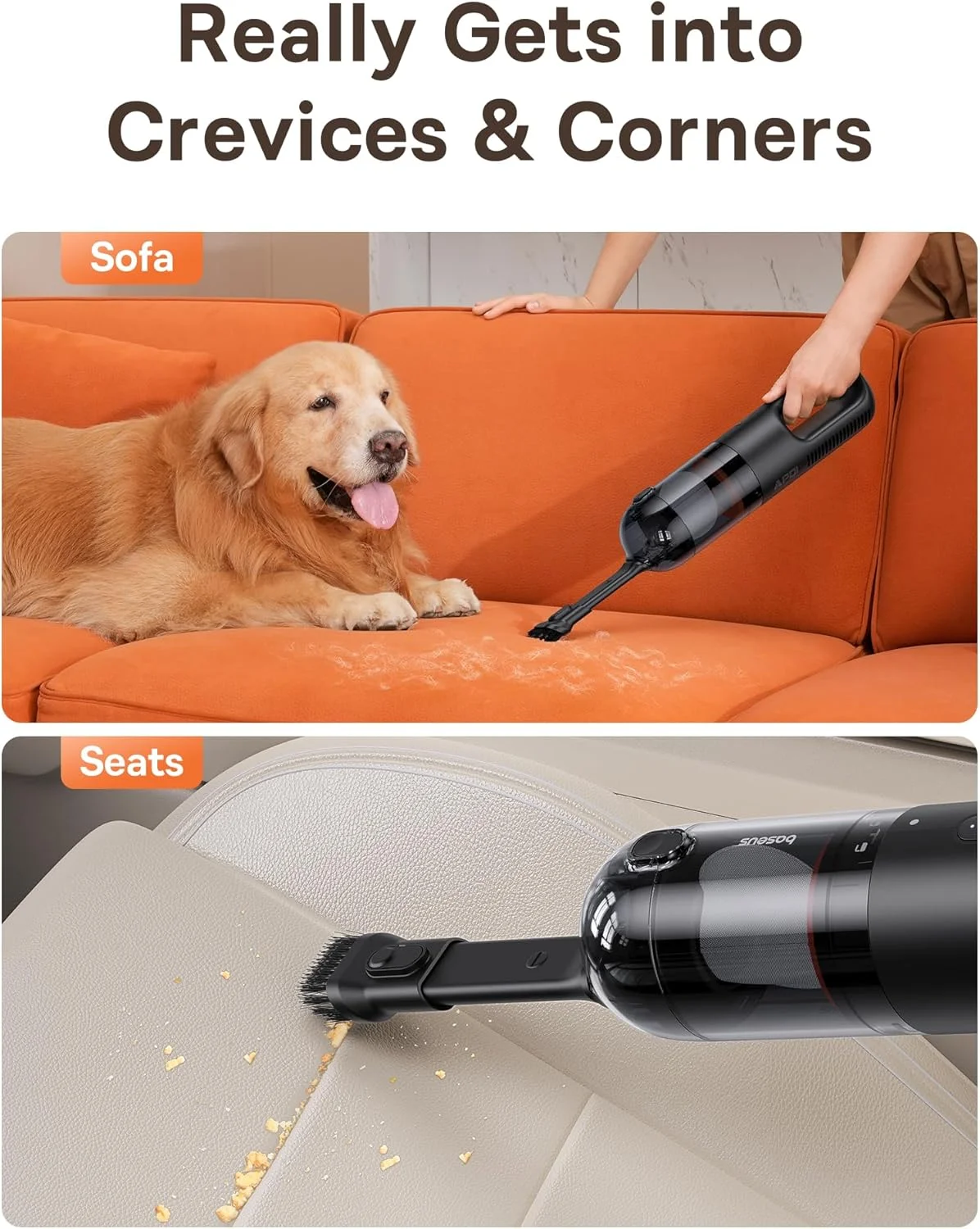 جاروبرقی دستی بیسوس، شارژی بی سیم، جاروبرقی قابل حمل خودرو با کیسه های گرد و غبار یکبار مصرف، جاروبرقی کوچک بی سیم با قدرت بالا برای داخل خودرو، موی حیوانات خانگی، پله ها، مبل (AP01) جاروبرقی دستی بیسوس، شارژی بی سیم، جاروبرقی قابل حمل خودرو با کیسه های گرد و غبار یکبار مصرف، جاروبرقی کوچک بی سیم با قدرت بالا برای داخل خودرو، موی حیوانات خانگی، پله ها، مبل (AP01)