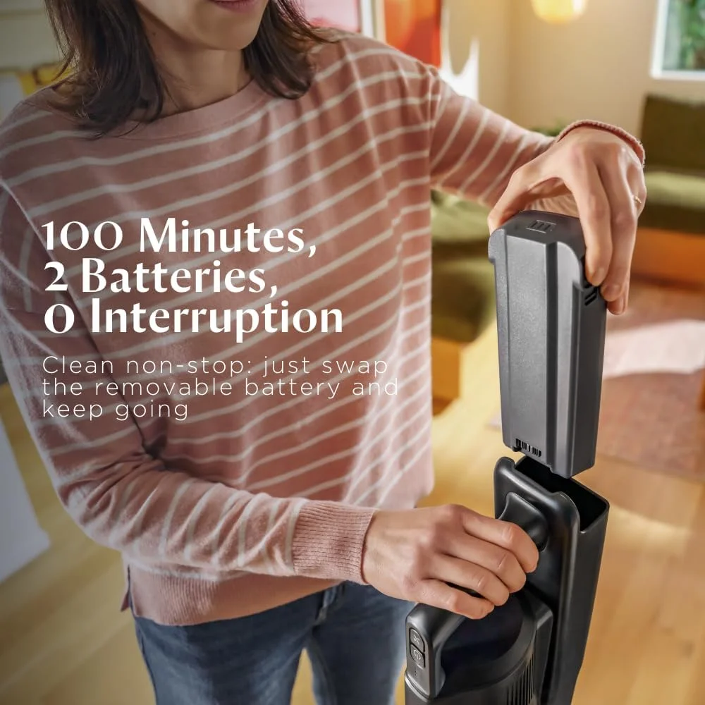 جاروبرقی عصایی بی سیم 280 واتی BISSELL PowerClean FurGuard 4241K با برس خود تمیز شونده و ابزار مخصوص مبلمان با چراغ های LED، دارای 2 باتری قابل تعویض جاروبرقی عصایی بی سیم 280 واتی BISSELL PowerClean FurGuard 4241K با برس خود تمیز شونده و ابزار مخصوص مبلمان با چراغ های LED، دارای 2 باتری قابل تعویض