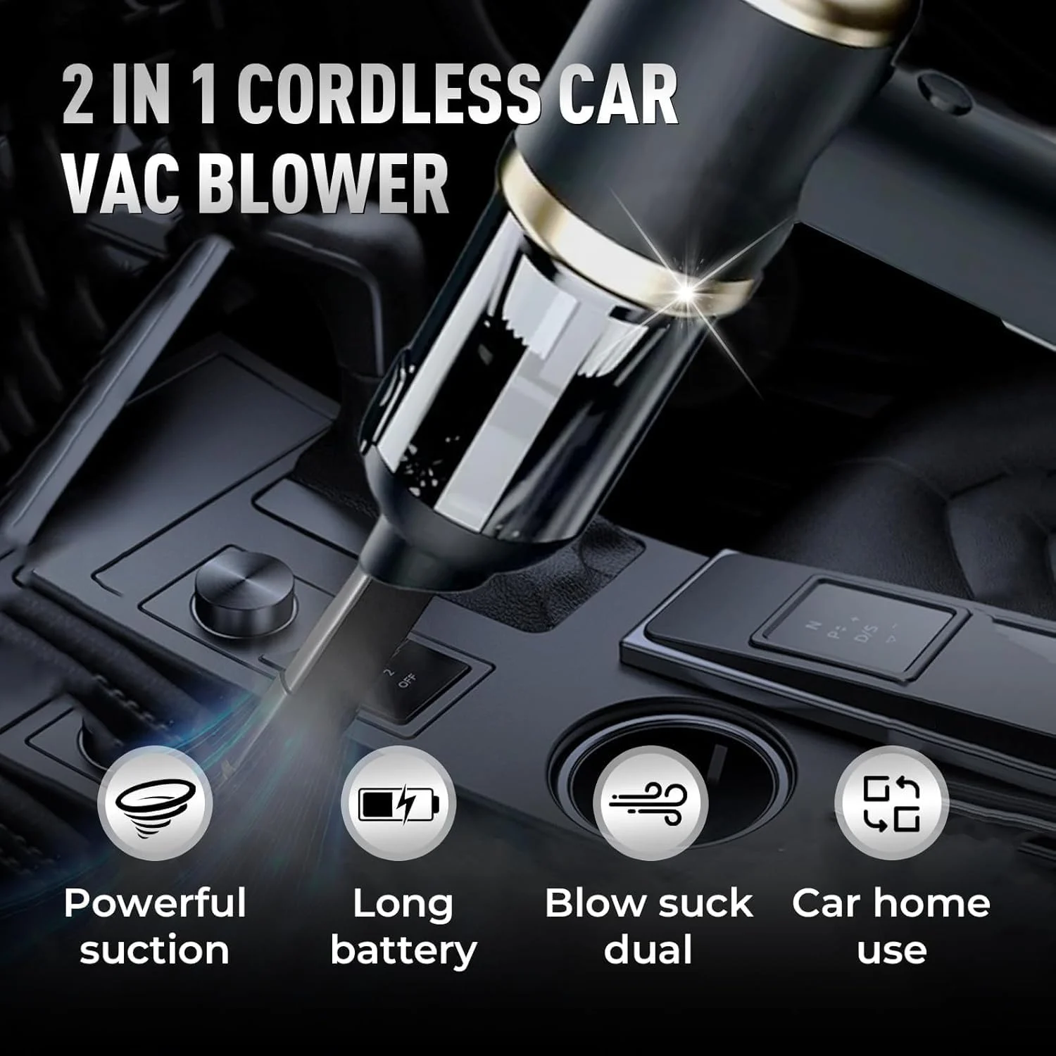 جاروبرقی دستی 4 در 1 خودرو BIGTHREE، مکش قدرتمند 12000Pa، شارژی با باتری 4000mAh و فیلتر فلزی، قابل حمل برای خودرو، خانه، موی حیوانات خانگی (مدل 2025)