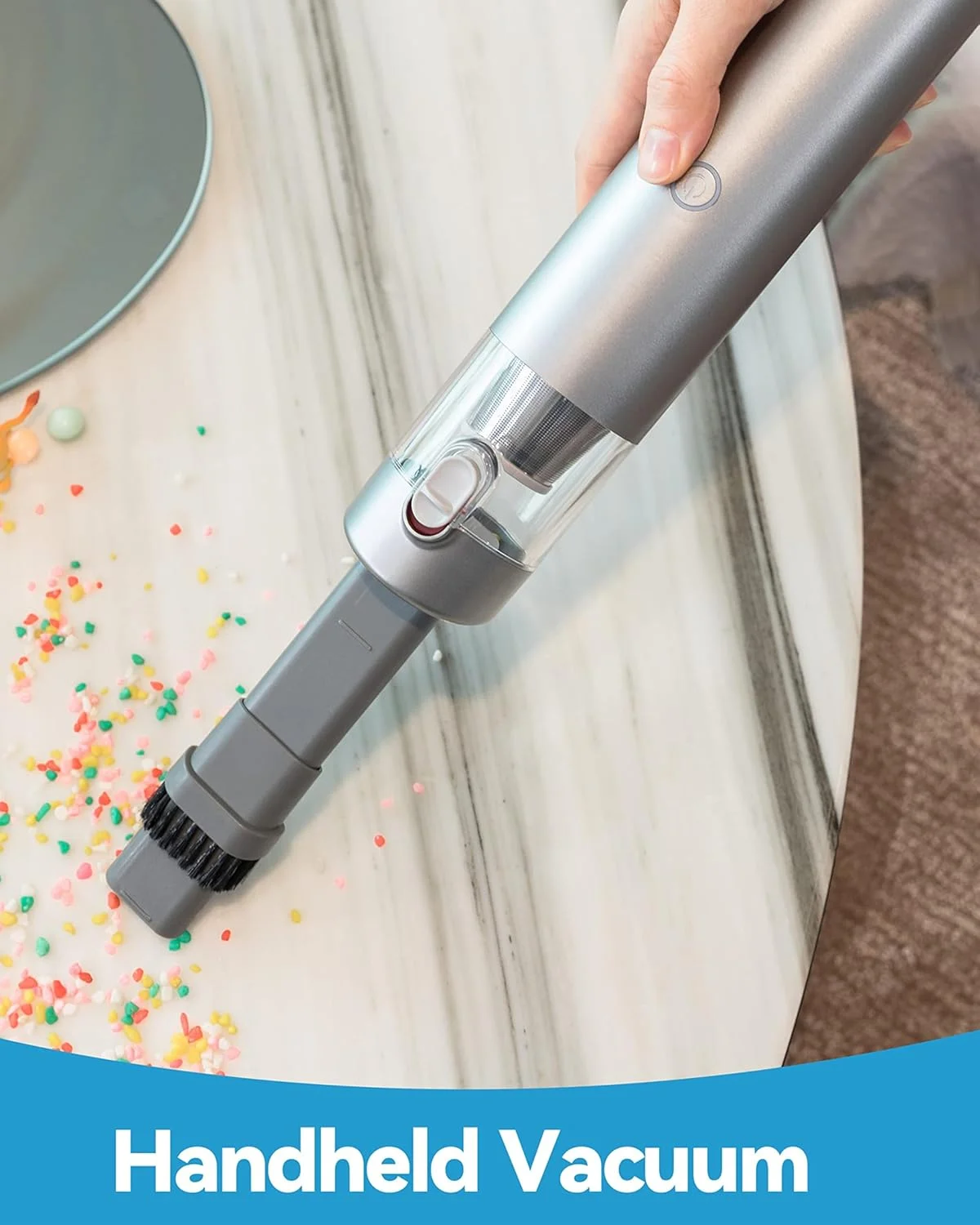 جاروبرقی کوچک بریجی، جاروبرقی دستی و دمنده هوا و پمپ دستی 3 در 1، جاروبرقی بدون سیم، 3 نوع نازل، وزن سبک 450 گرم، قابل شارژ از طریق USB - مدل M1