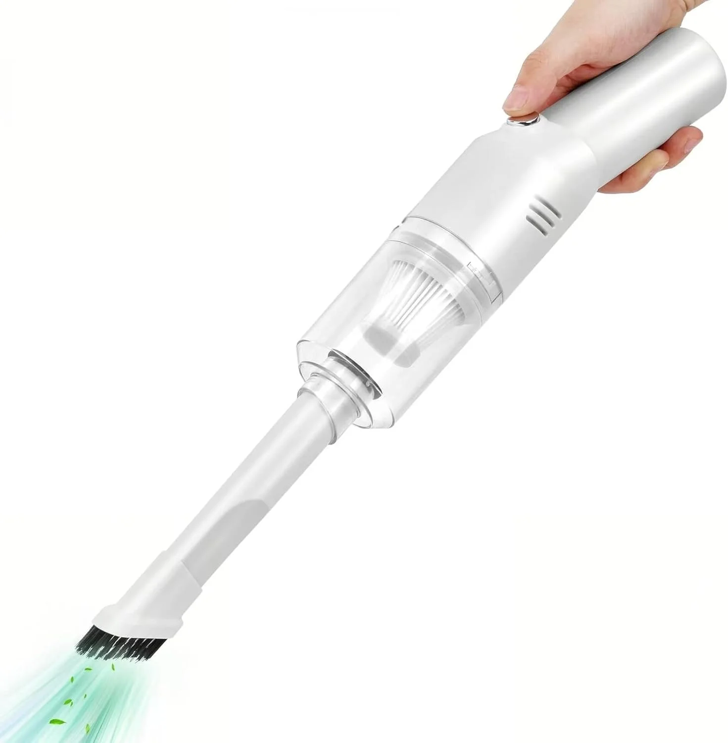 جاروبرقی کوچک قابل حمل خودرو BOAO، فوق العاده سبک (0.3 کیلوگرم)، جاروبرقی بی سیم دستی با 25 دقیقه عمر باتری برای استفاده در خانه و خودرو (سفید)