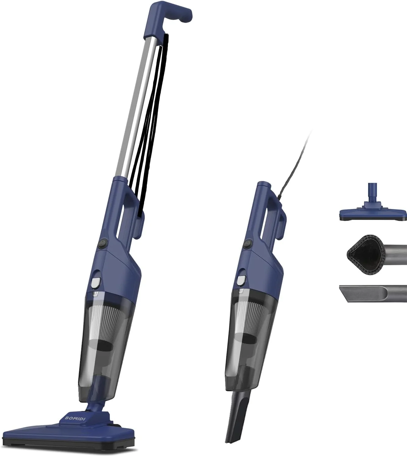 جاروبرقی دستی فوق العاده قوی 17000Pa با مخزن گرد و غبار 900 میلی لیتری، مکش بی صدا، کابل 5 متری و فیلتر قابل شستشو - ایده آل برای کف های چوبی، فرش، کاشی - آبی