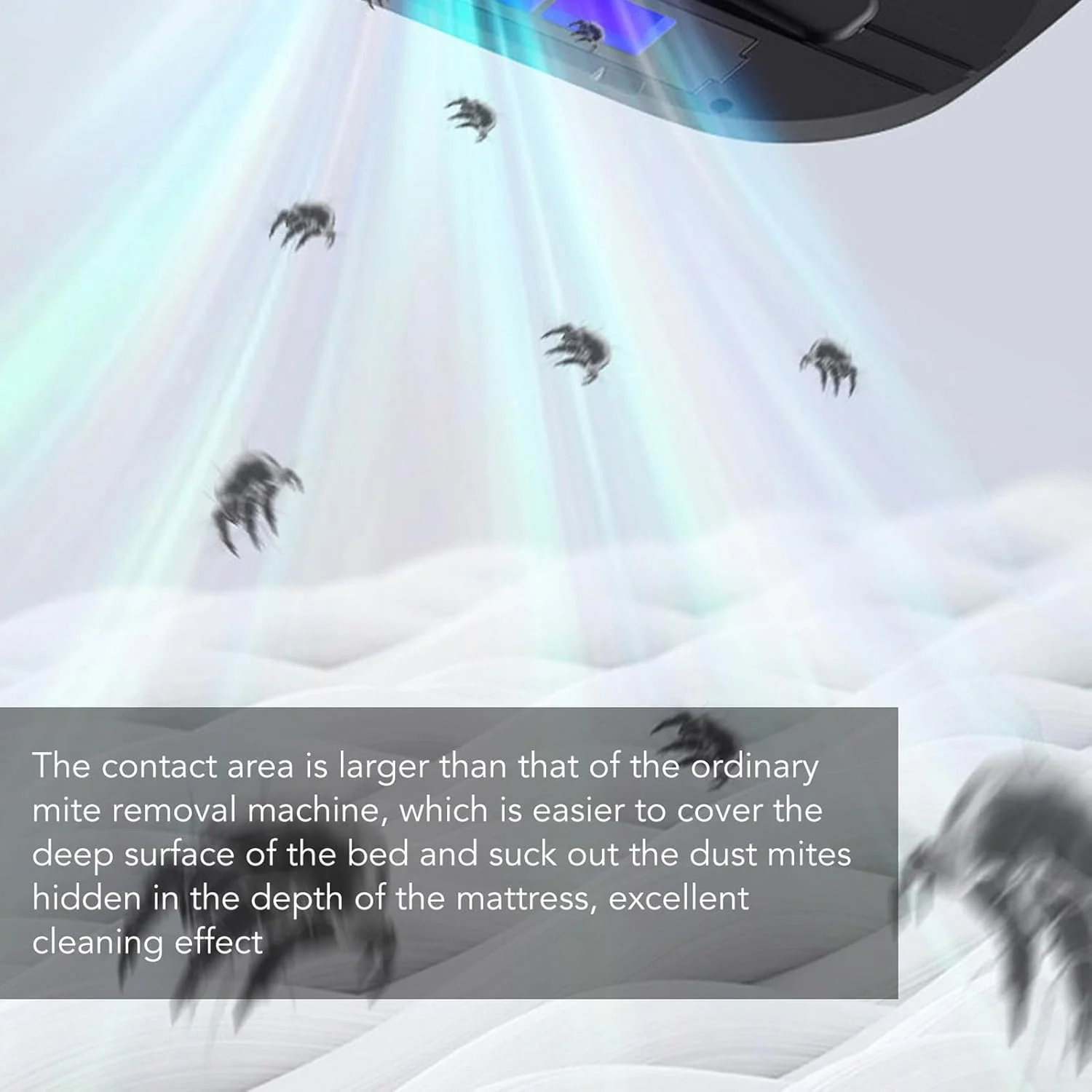 جاروبرقی تختخوابی BROLEO، مکش 8000pa، جاروبرقی تشک UV بی سیم، از بین برنده کنه های گرد و غبار، جاروبرقی ویبره ای تشک برای گرد و غبار، بالش، مبل، فرش