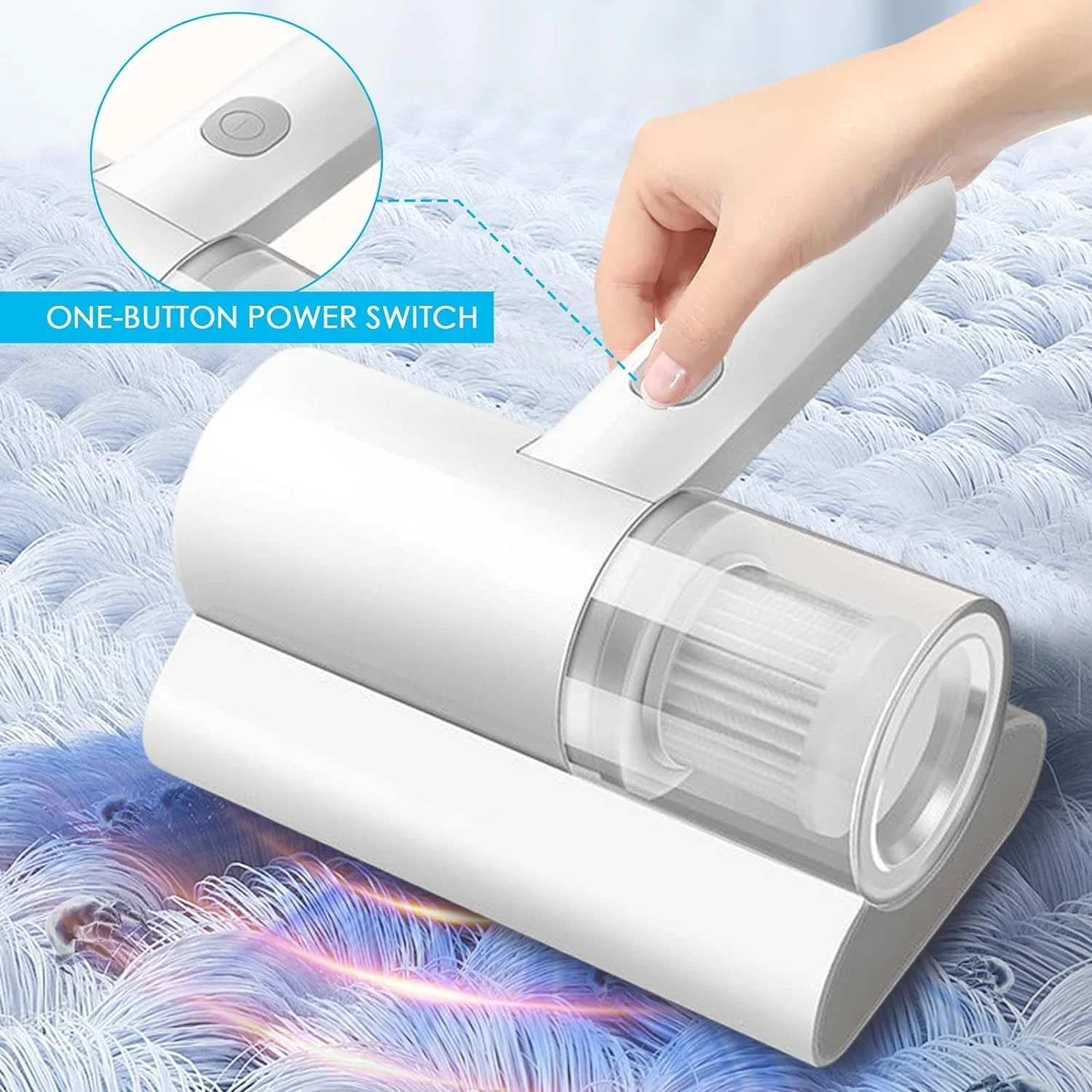 جاروبرقی تشک COCLUX، ابزار حذف کنه UV دستی، جاروبرقی قابل حمل خانگی برای حذف کنه برای تشک تخت خواب مبل خانگی، جاروبرقی ضد کنه گرد و غبار