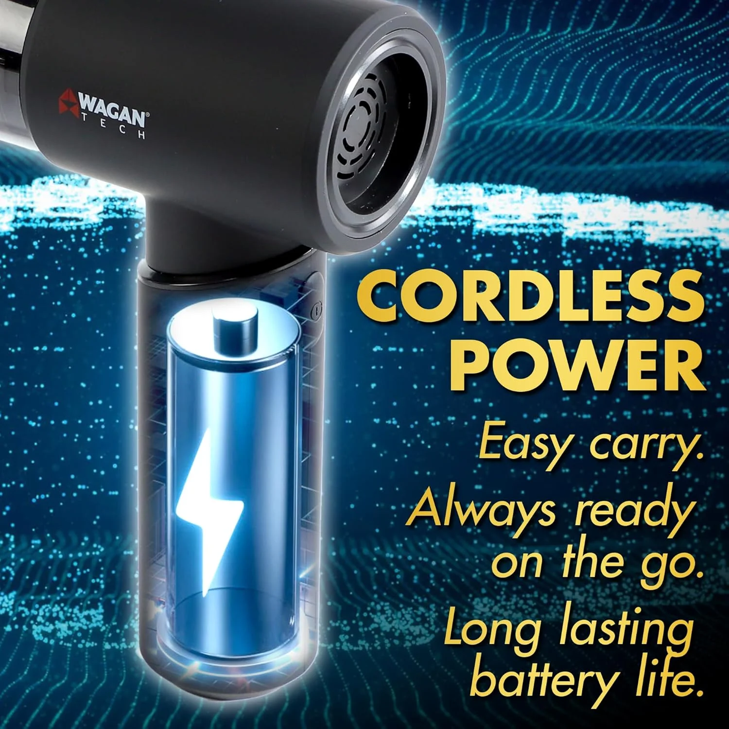 جاروبرقی شارژی خودرو Wagan EL7209 با دمنده هوا، موتور براشلس با مکش قوی 16000Pa، جاروبرقی کوچک قابل حمل با USB-C، تمیز کننده گرد و غبار قابل حمل و دمنده برای خودرو، خانه، دفتر