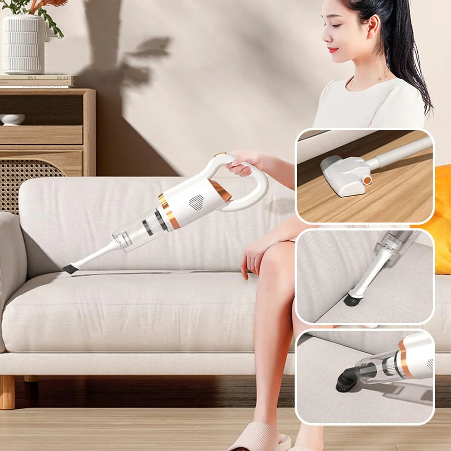 جاروبرقی دستی شارژی با مکش قوی 8500Pa، مناسب برای تمیز کردن آسان خودرو و منزل، شارژ سریع، مناسب برای روکش صندلی خودرو