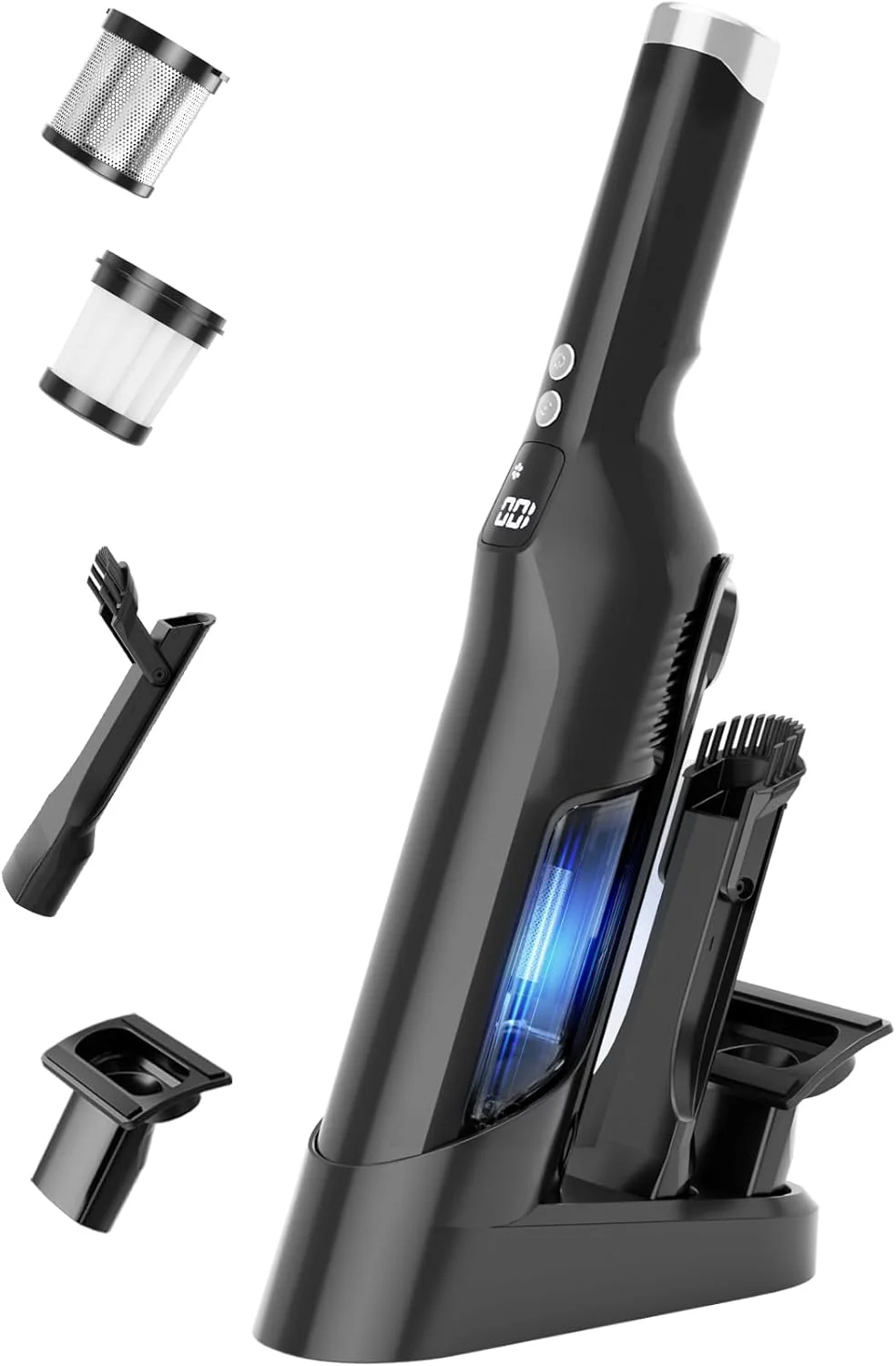 جاروبرقی دستی شارژی، جاروبرقی خودرو با مکش قوی 22Kpa با موتور بدون برس، پایه شارژ، نازل تخت 2 در 1، برس مبل، جاروبرقی دستی قابل حمل 1.5 پوندی با 2 سرعت برای خانه، ماشین، حیوانات خانگی، دفتر جاروبرقی دستی شارژی، جاروبرقی خودرو با مکش قوی 22Kpa با موتور بدون برس، پایه شارژ، نازل تخت 2 در 1، برس مبل، جاروبرقی دستی قابل حمل 1.5 پوندی با 2 سرعت برای خانه، ماشین، حیوانات خانگی، دفتر