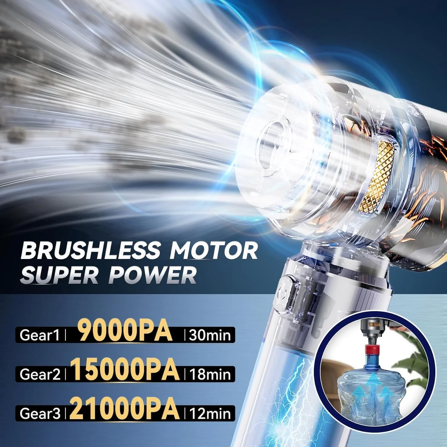 جاروبرقی خودرو بی سیم 4 در 1 Forubar، جاروبرقی دستی قابل حمل 22000Pa به همراه دمنده و گردگیر هوای فشرده، موتور بدون جاروبک، 3 سرعته، شارژ Type-C برای خودرو، خانه، دفتر، موی حیوانات خانگی (نقره ای)