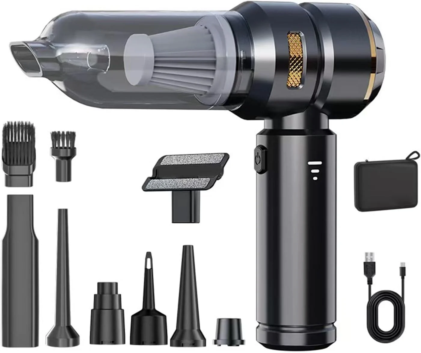 جاروبرقی خودرو، جاروبرقی دستی بی سیم، دمنده هوا قابل شارژ با مکش قدرتمند 11000PA/150W، مکش و دمش 2 در 1، باتری لیتیوم یونی 4000mAh، فیلتر، شارژ USB و نازل های چندگانه برای خودرو/خانه/حیوانات خانگی جاروبرقی خودرو، جاروبرقی دستی بی سیم، دمنده هوا قابل شارژ با مکش قدرتمند 11000PA/150W، مکش و دمش 2 در 1، باتری لیتیوم یونی 4000mAh، فیلتر، شارژ USB و نازل های چندگانه برای خودرو/خانه/حیوانات خانگی