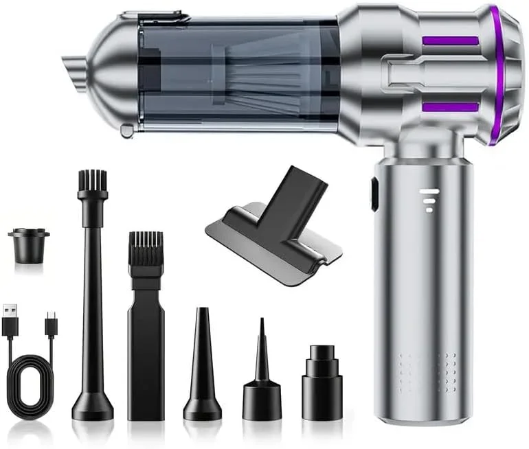 جاروبرقی دستی بیسیم 4 در 1، جاروبرقی خودرو، دمنده گرد و غبار با مکش قوی 20000Pa، قابل حمل، شارژی و سبک برای خانه، خودرو، موی حیوانات خانگی جاروبرقی دستی بیسیم 4 در 1، جاروبرقی خودرو، دمنده گرد و غبار با مکش قوی 20000Pa، قابل حمل، شارژی و سبک برای خانه، خودرو، موی حیوانات خانگی